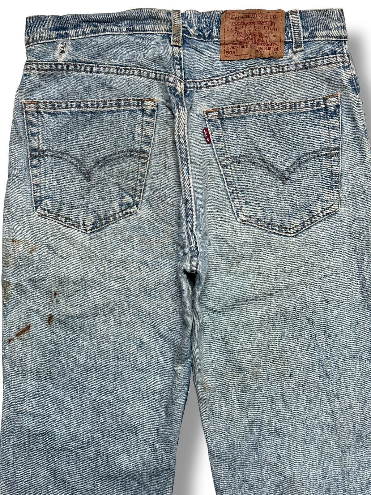 Levi's Levi’s 505 Regular Distressed Ripped, Plaid patch & Faded Size US 32 / EU 48 - 5 Thumbnail
