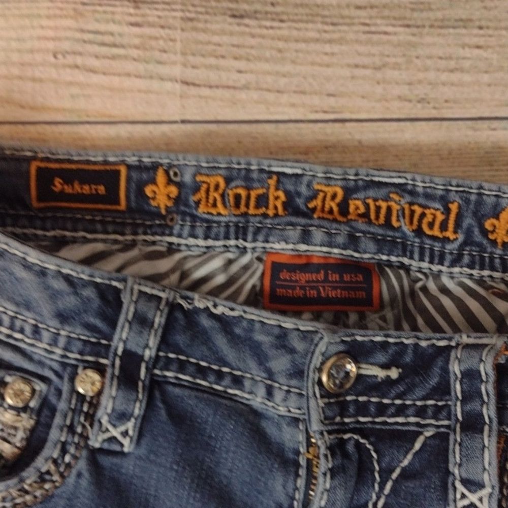 Rock Revival Rock revival sukara mid rise straight jeans 29 Size 29" - 4 Thumbnail