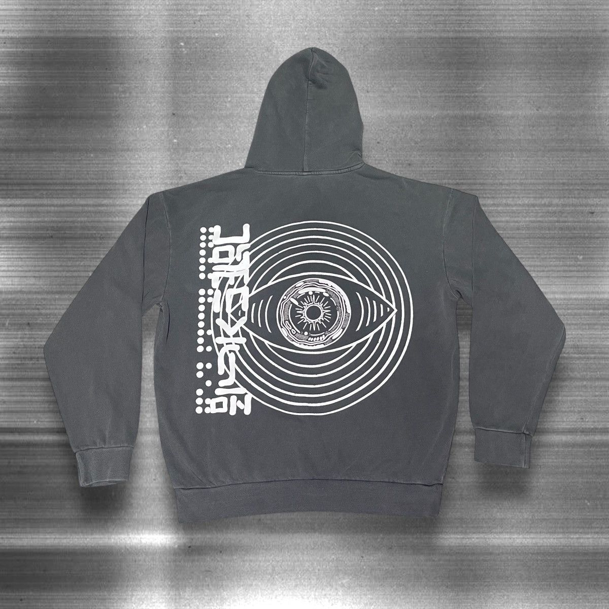 Other Cosmic Eye Hoodie – Washed Gray Retro Sci-Fi Streetwear 👁️ Size US M / EU 48-50 / 2 - 1 Thumbnail