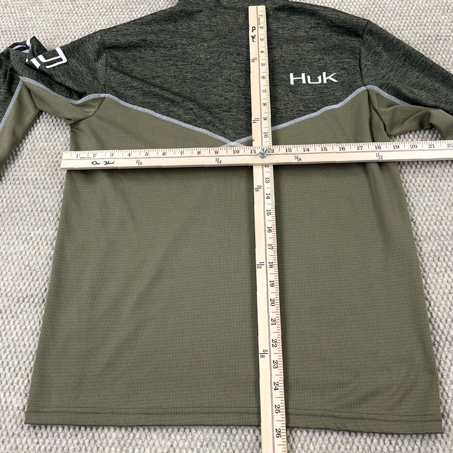 Vintage HUK Icon X Fishing Hoodie 1/4 Zip Pullover Men Lightweight Green Small Hooded Regular Size US S / EU 44-46 / 1 - 6 Thumbnail