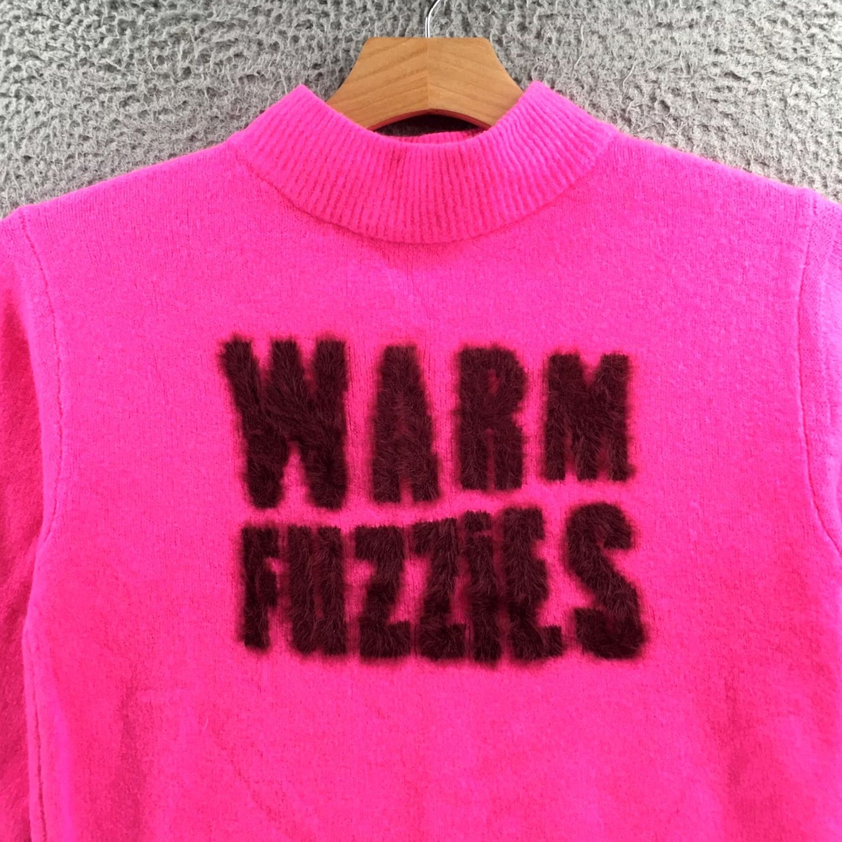 Vintage A New Day Warm Fuzzies Graphic Sweater Womens XS Pink Long Sleeve Mock Neck NEW Size XS / US 0-2 / IT 36-38 - 2 Thumbnail