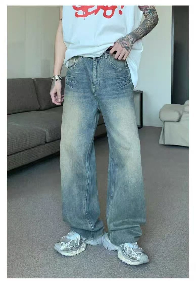 Japanese Brand × Jean Vintage distressed washed loose straight jeans Size US 32 / EU 48 - 1 Thumbnail