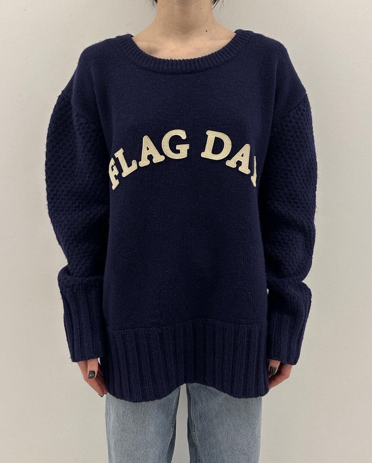 Han Kjobenhavn Han Kjobenhavn Flag Day Womens Wool Knit Sweater Blue Size XL / US 12-14 / IT 48-50 - 2 Thumbnail