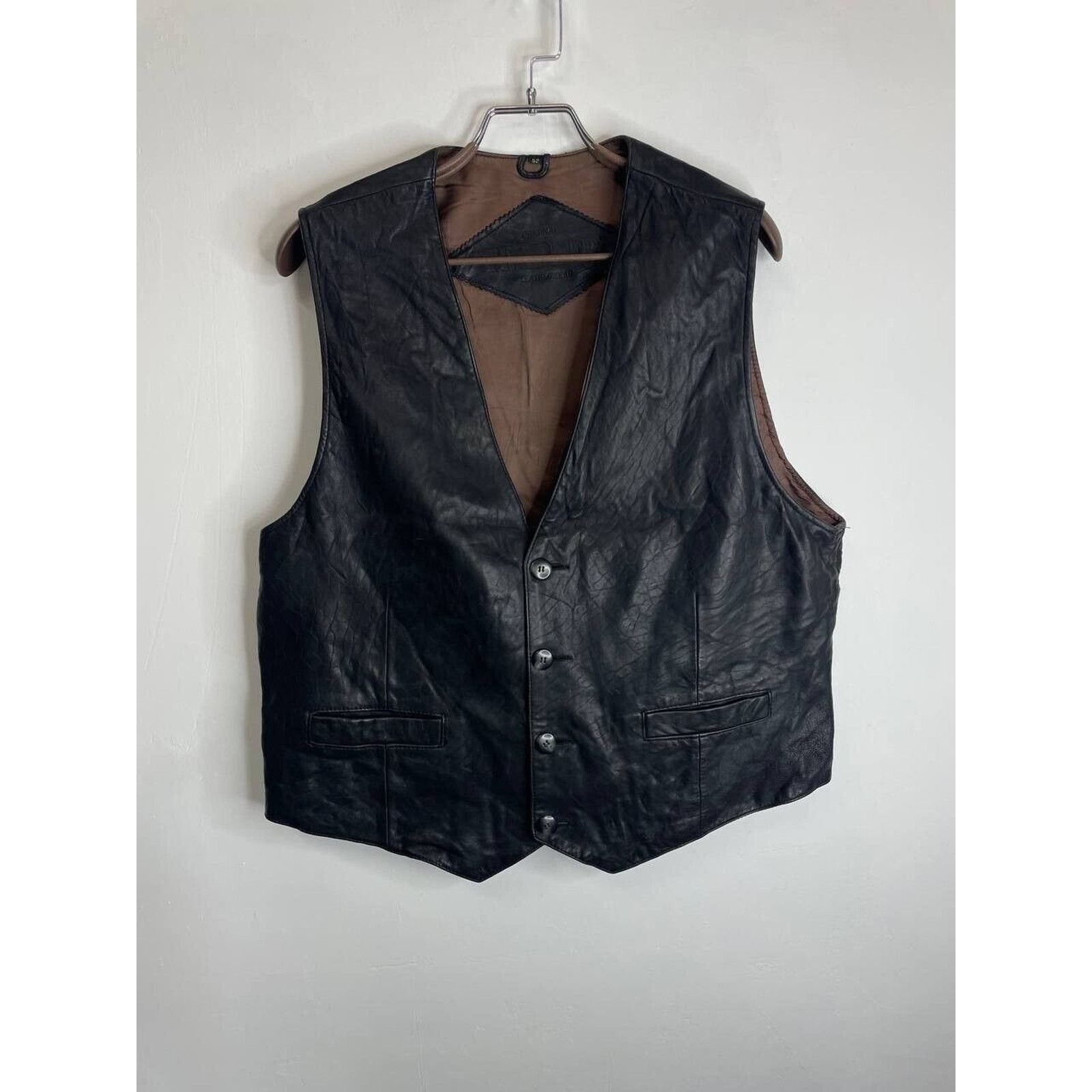 Vintage Vintage Trapper Black Leather Vest L Western Biker Style Size US L / EU 52-54 / 3 - 1 Thumbnail