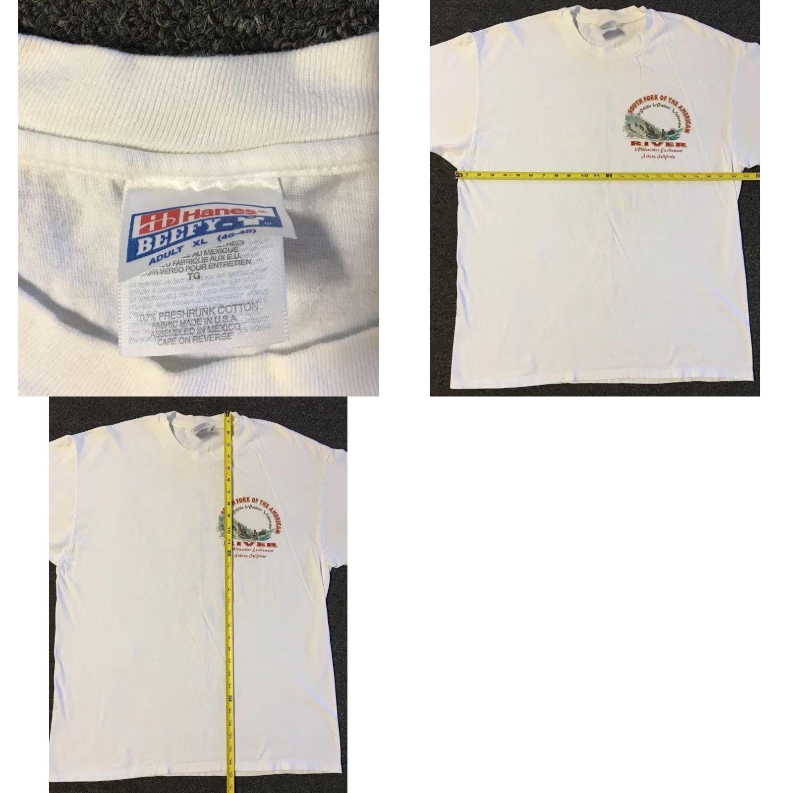 Vintage VINTAGE South Fork Whitewater Rafting Shirt XL Men T-Shirt 90s Grunge White Short Sleeve Beach Vintage 80s USA Rocky Marine Biker College Humor Size US XL / EU 56 / 4 - 10 Thumbnail