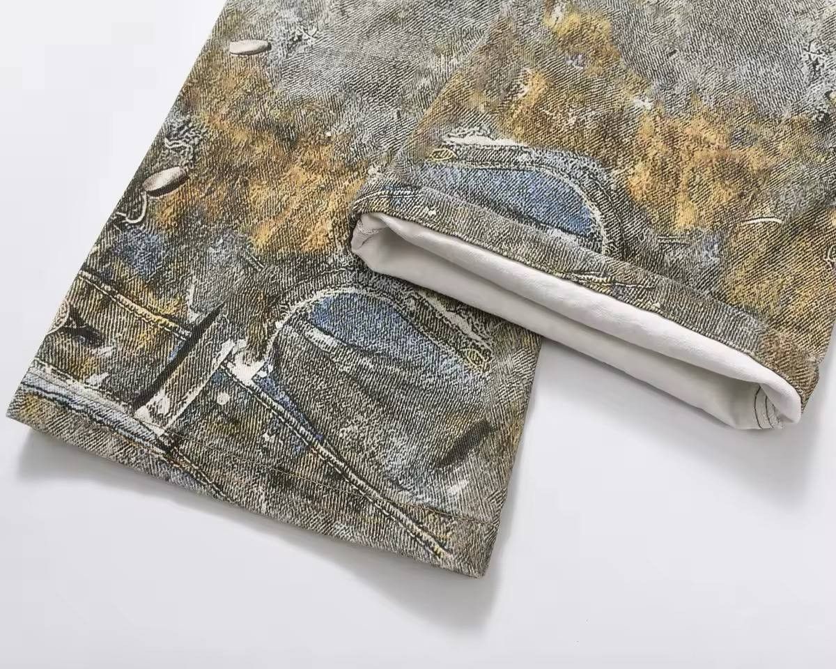Japanese Brand × Vintage baggy vintage chain print jeans Size US 34 / EU 50 - 4 Thumbnail