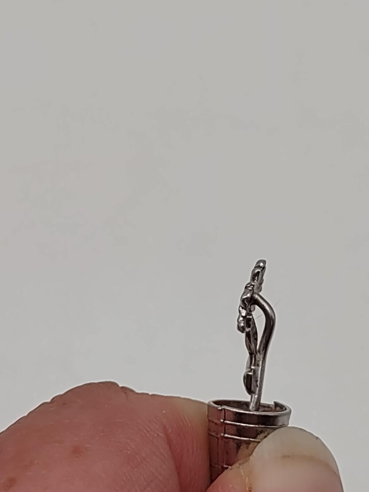 The Unbranded Brand Sterling Silver Potted Flower Charm 925 Side Mount Size ONE SIZE - 4 Thumbnail