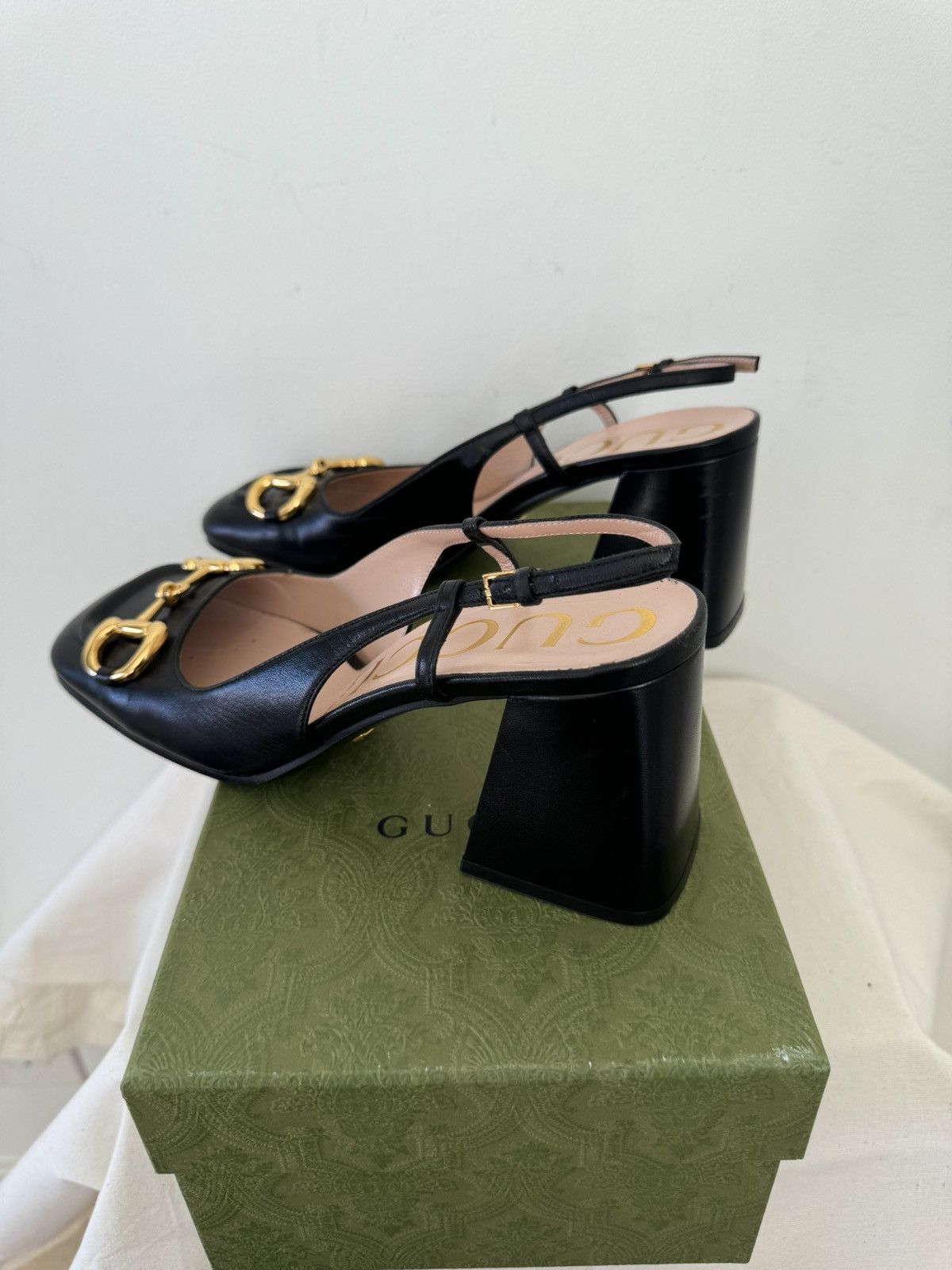 Gucci GUCCI Malaga kid Horsebit Slingback Size US 8.5 / IT 38.5 - 4 Thumbnail
