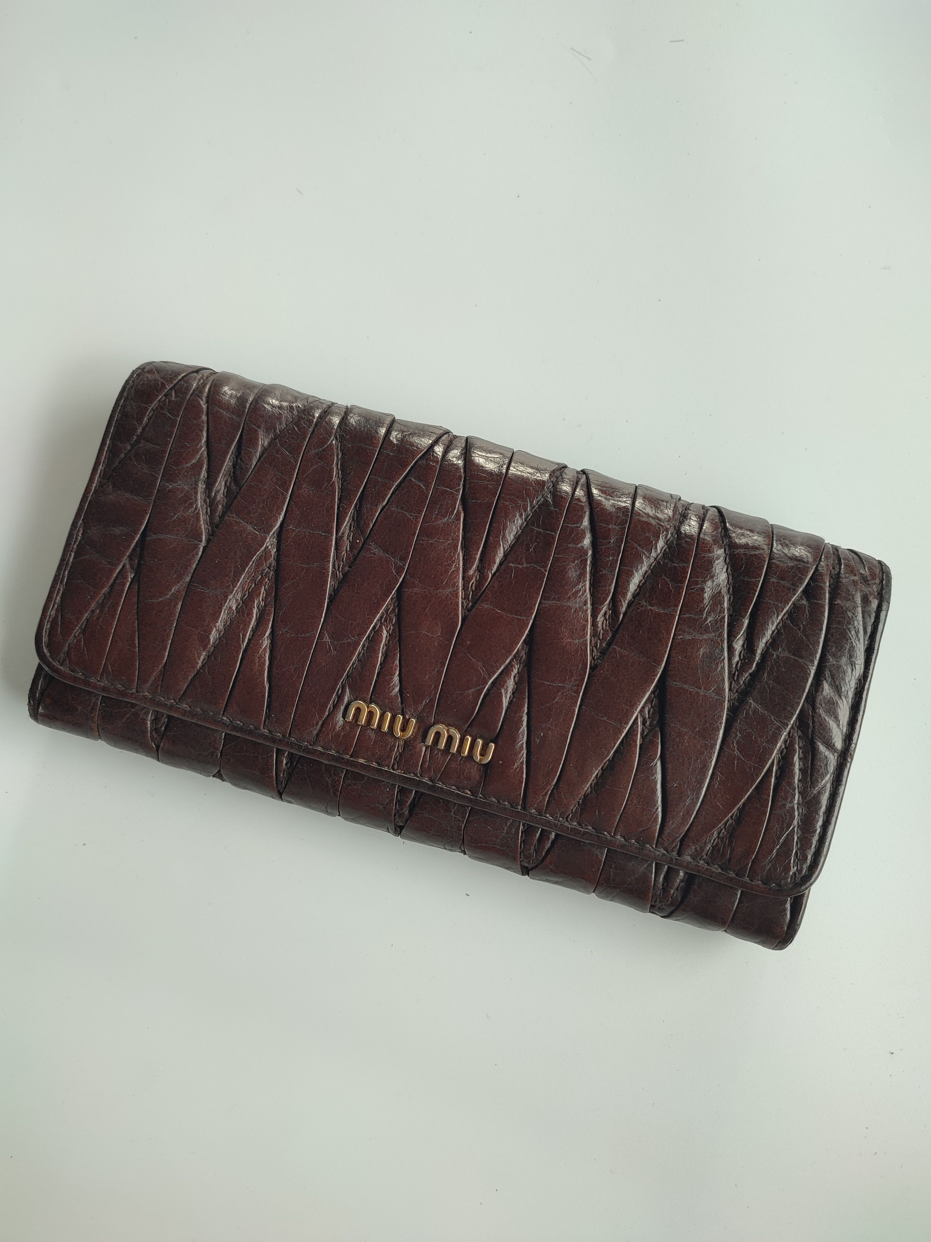 Miu Miu AUTHENTIC MIU MIU Matelassé Nappa Leather Wallet Size ONE SIZE - 1 Thumbnail