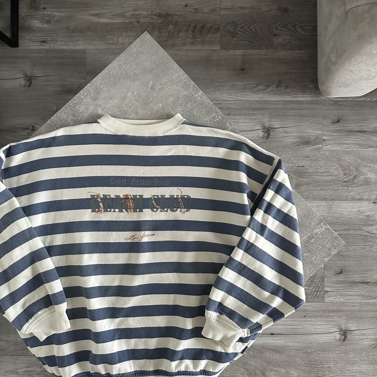 Levi's Vintage Clothing Vintage 80s Levis Beach Club striped oversize sweatshirt y2k Size US M / EU 48-50 / 2 - 2 Thumbnail