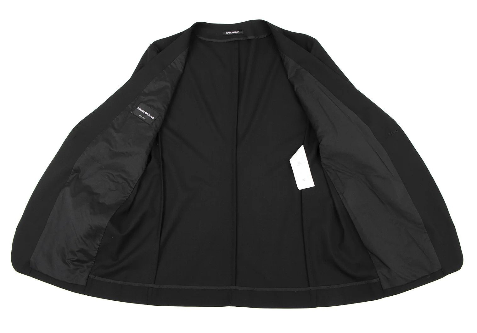 Emporio Armani Wool 1-Button No-Collar Jacket in Black Size 48 Size US M / EU 48-50 / 2 - 8 Thumbnail