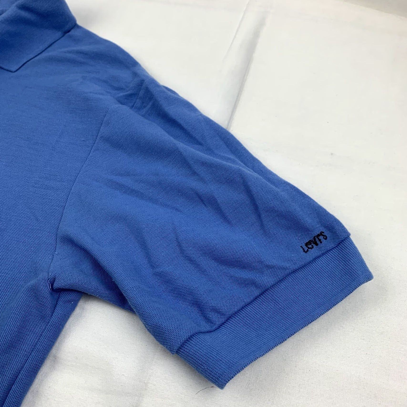 Levi's VINTAGE Levis Polo Shirt Adult Large Blue Collared Dress Shirt 1980s USA Jeans Size 42R - 3 Thumbnail