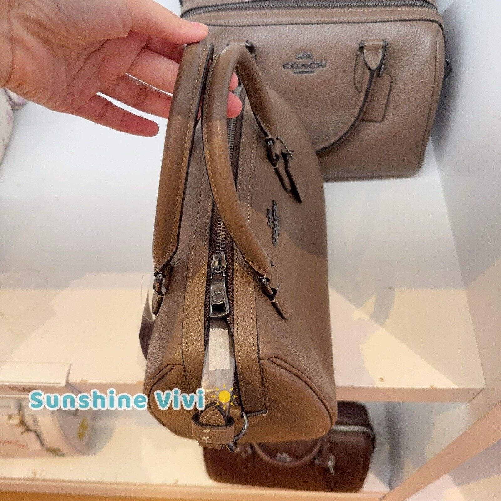 Coach NWT Coach Rowan Satchel CV962 Pebbled Leather Qb/Dark Stone Size ONE SIZE - 2 Thumbnail