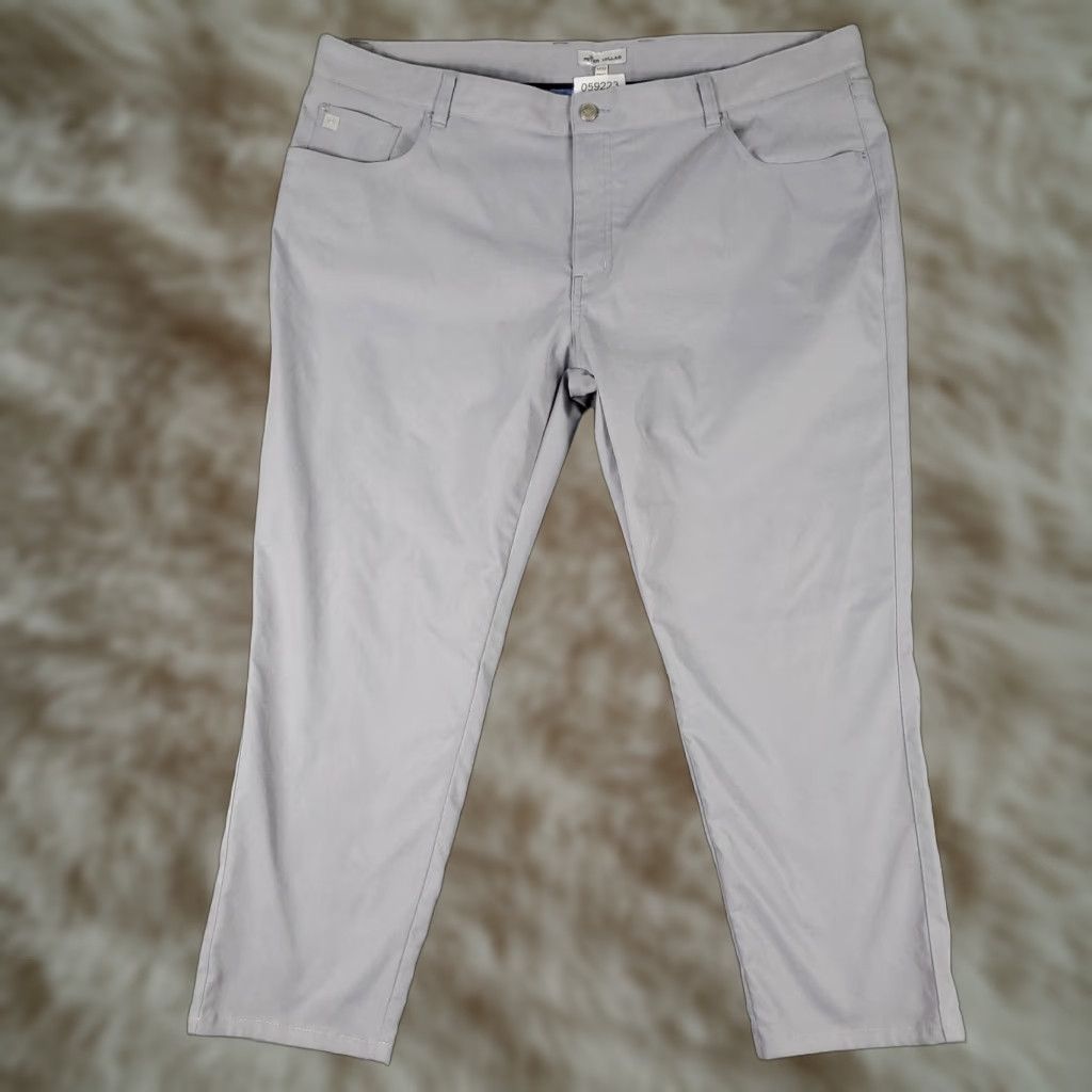 Peter Millar Peter Millar Gray Chino Pants Mens 40x27 5-Pocket Regular Fit Microfiber Size US 40 / EU 56 - 1 Thumbnail
