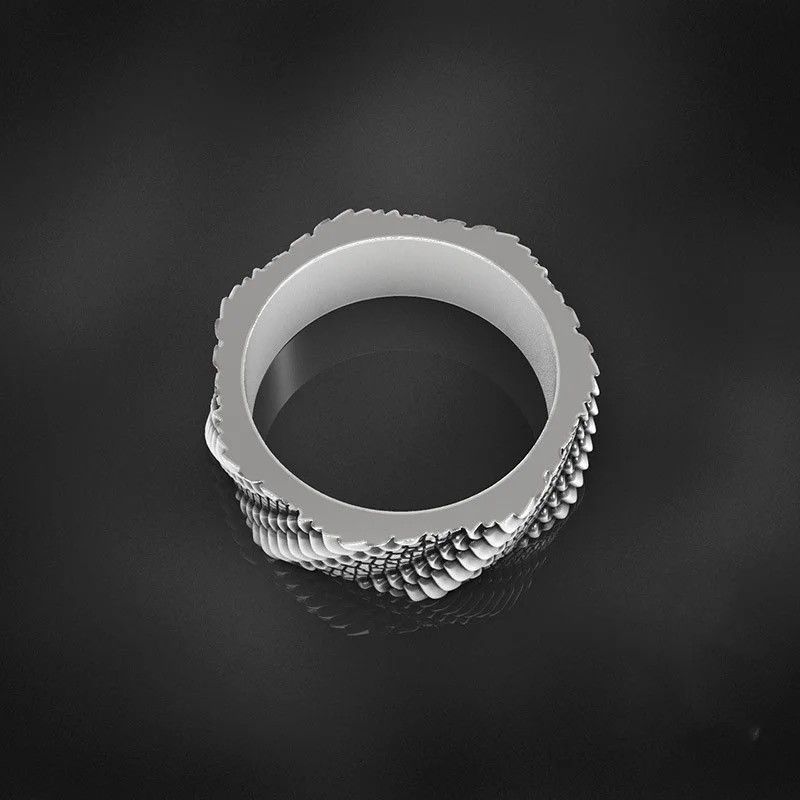 Jewelry × Vintage Vintage Python Wilderness Snake Scale Dragon Scale Ring Size ONE SIZE - 3 Thumbnail