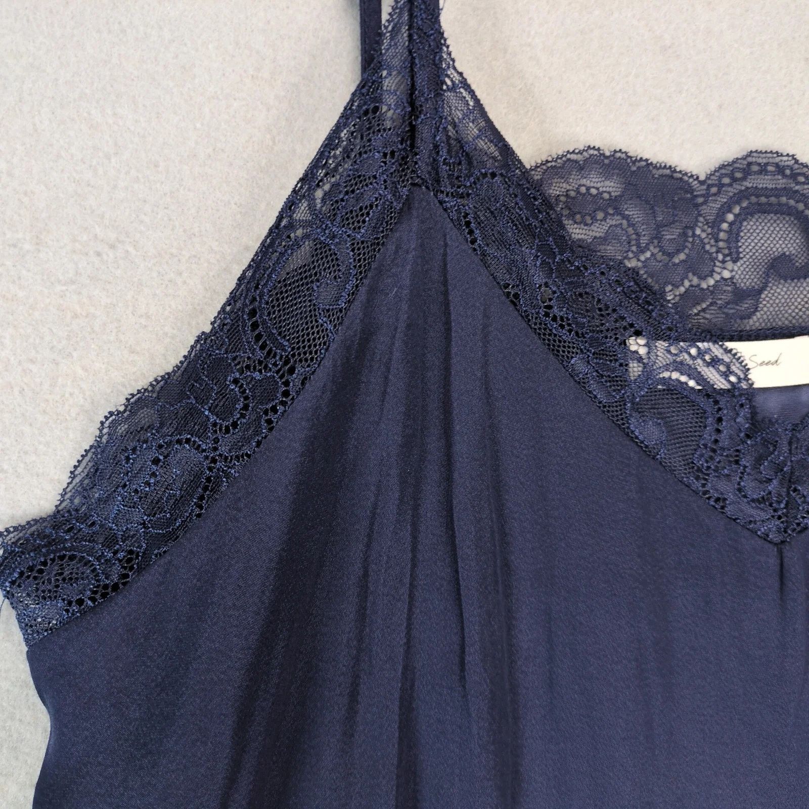 Other Mustard Seed Navy Blue Satin Lace Camisole Top Women's XL Size XL / US 12-14 / IT 48-50 - 10 Thumbnail