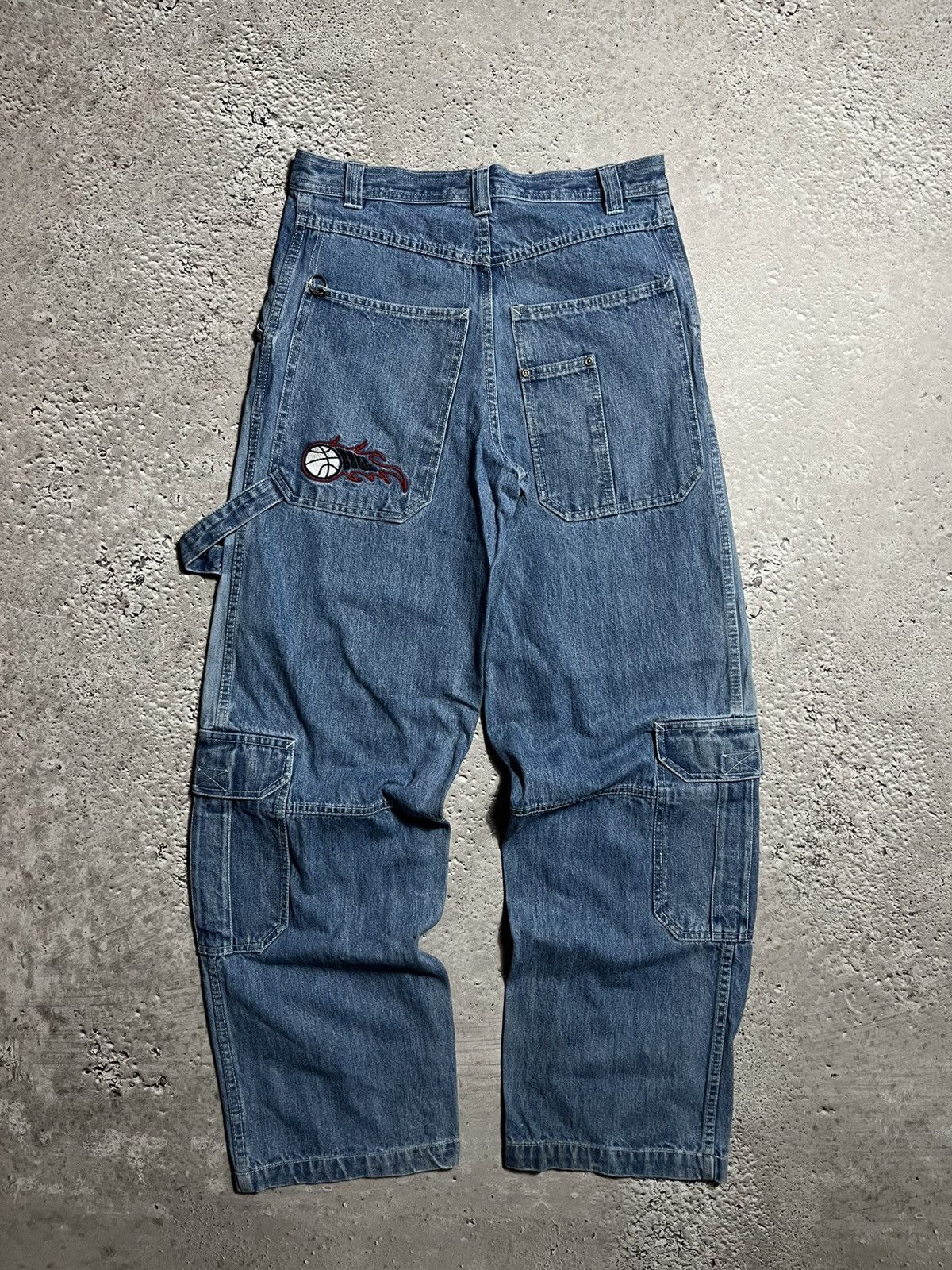 Vintage Vintage Y2K Baggy Carpenter Jeans Flame Basketball Patch Size US 29 - 1 Thumbnail