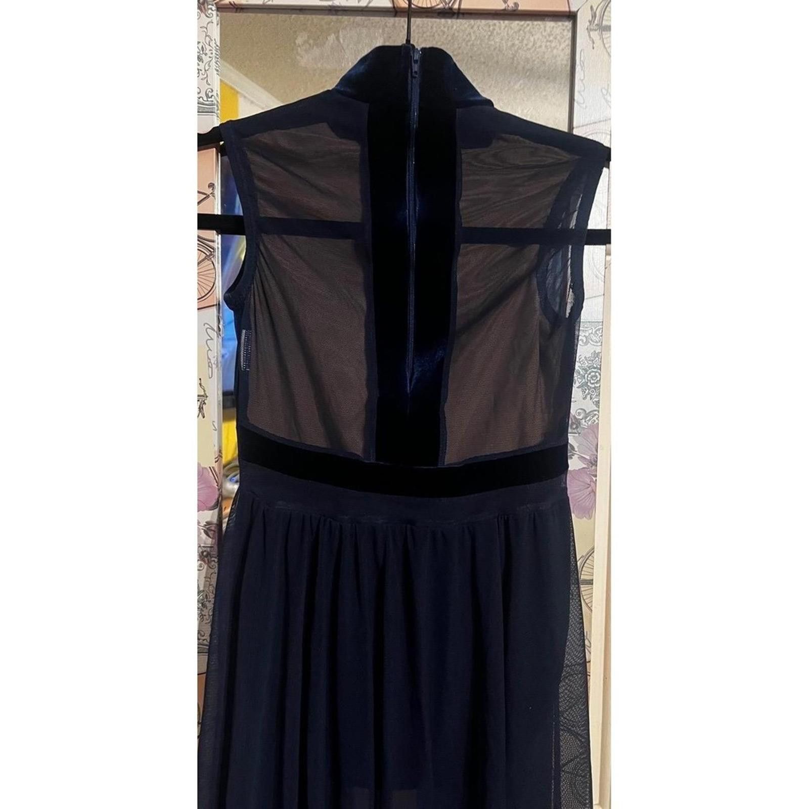 Other Kids Dance Costume 10/12 Navy Blue Lyrical Velvet Stage Size ONE SIZE - 6 Thumbnail