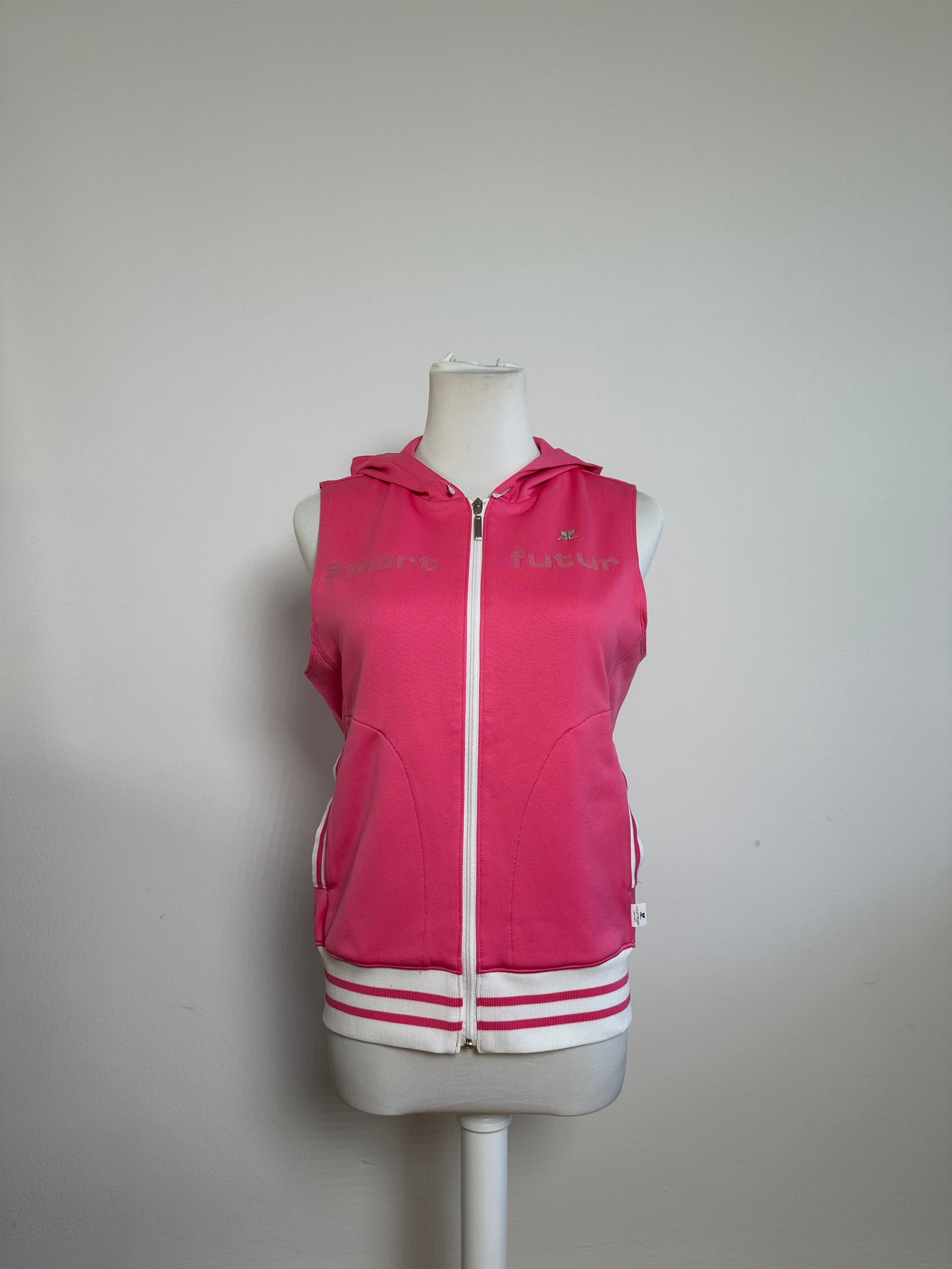 Courreges Vintage Sleeveless Zipper Sport Jacket Pink Size M / US 6-8 / IT 42-44 - 1 Thumbnail