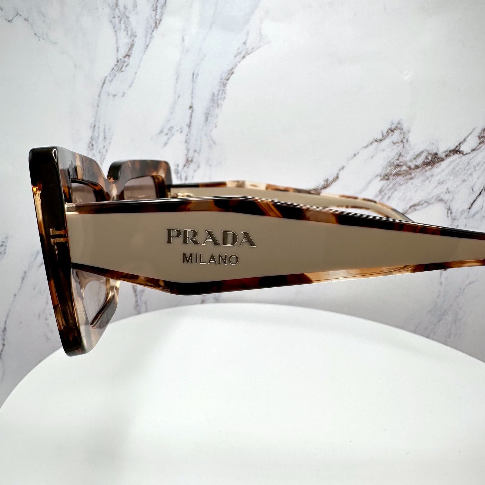 Prada New PRADA Sunglasses Brown Beige Caramel Gold Symbole Size ONE SIZE - 8 Thumbnail