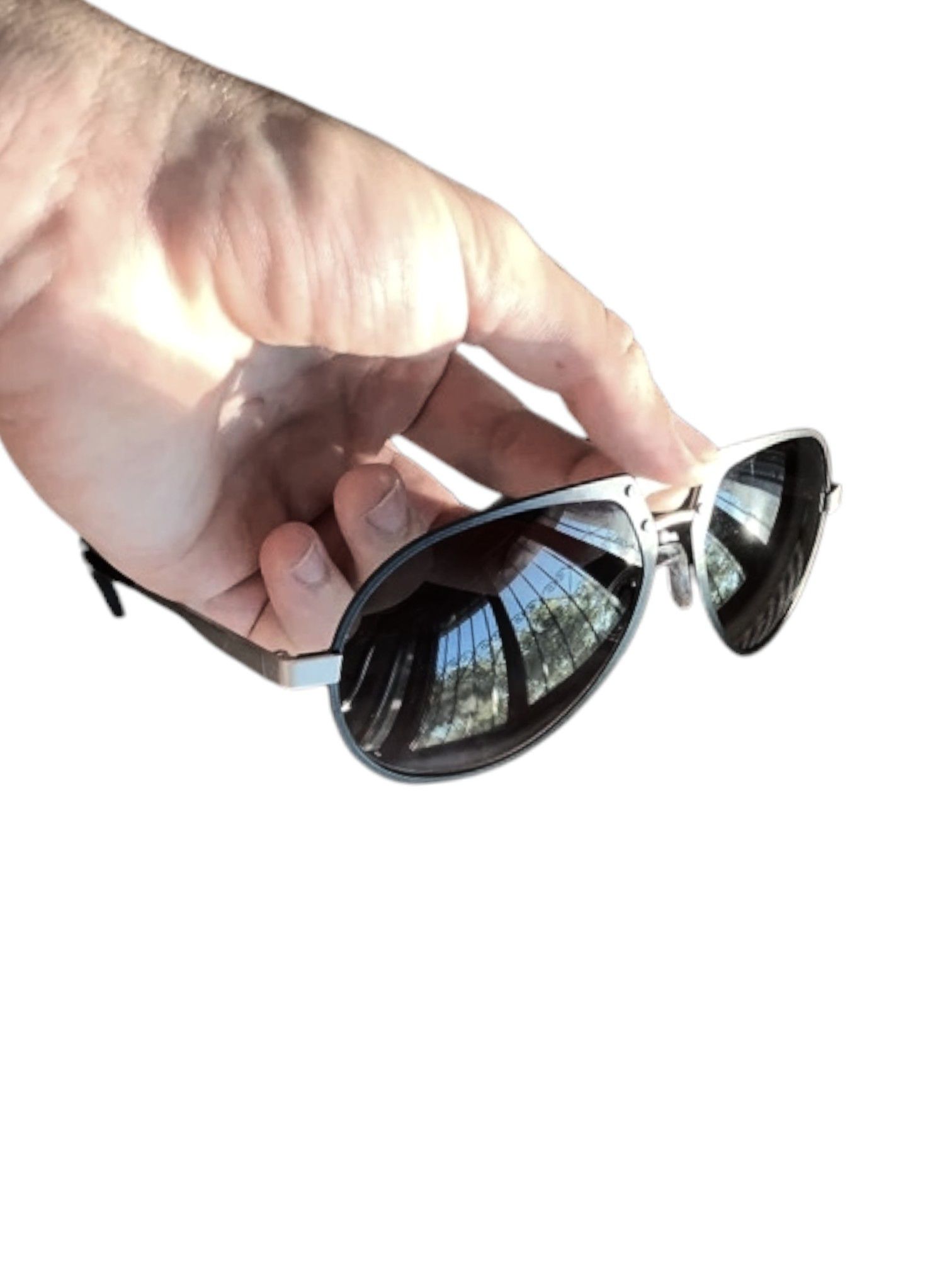 Stone Island Stone Island Silver Double Bridge Aviator Sunglasses, 2010s Size ONE SIZE - 2 Thumbnail