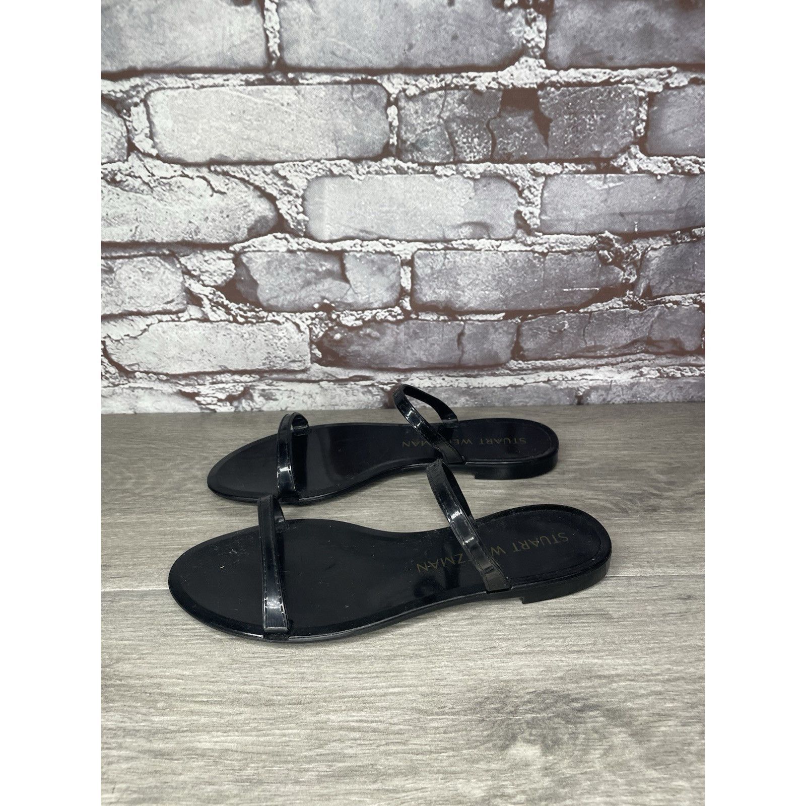 Stuart Weitzman Stuart Weitzman Black Sawyer Jelly Flats Slides Sandals Wome Size US 7 / IT 37 - 17 Thumbnail