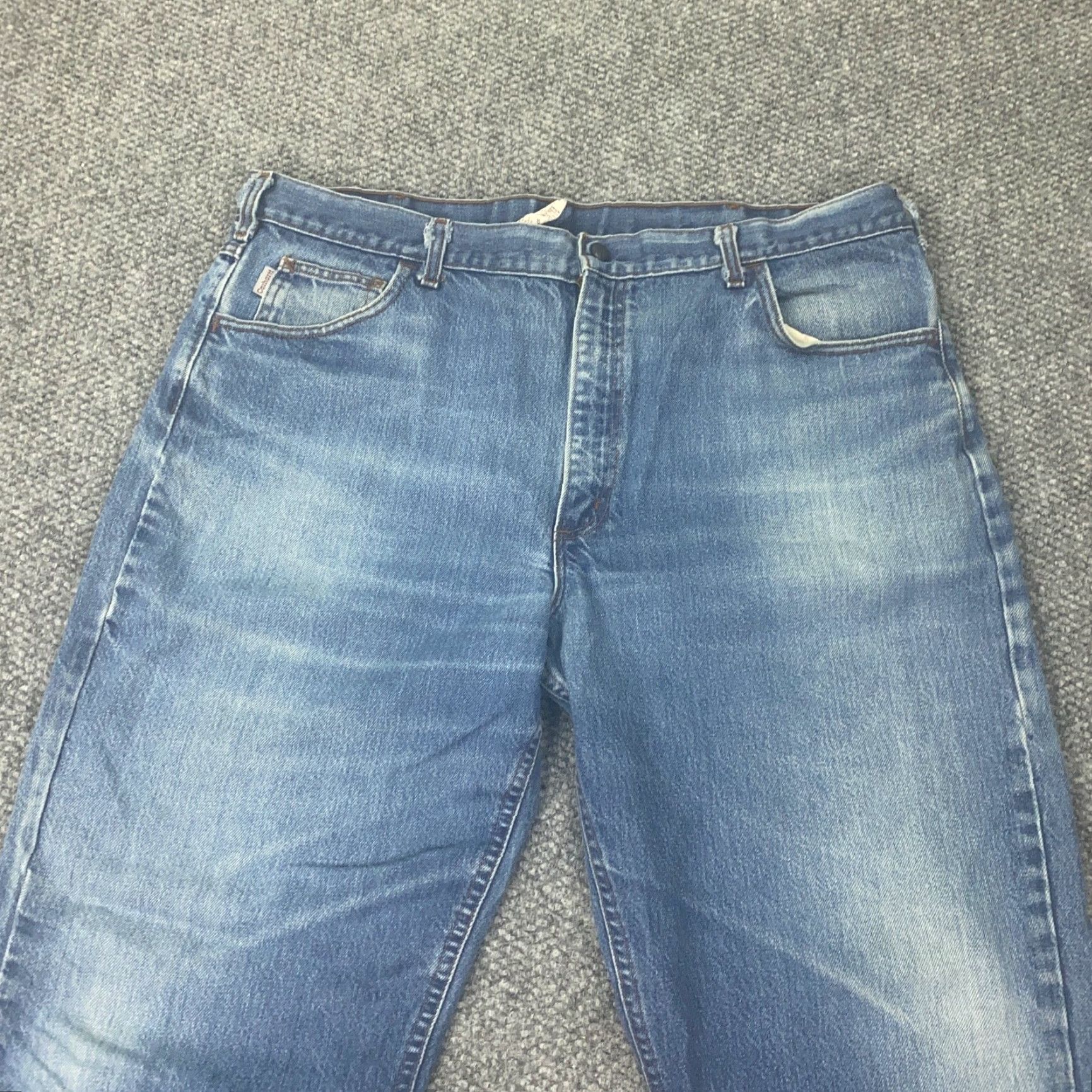 Carhartt VINTAGE Carhartt Jeans Mens 42x30 Blue Flame-Resistant Denim USA Bootscut 40 28 Inseam Regular Cotton N/A Size US 41 - 2 Thumbnail