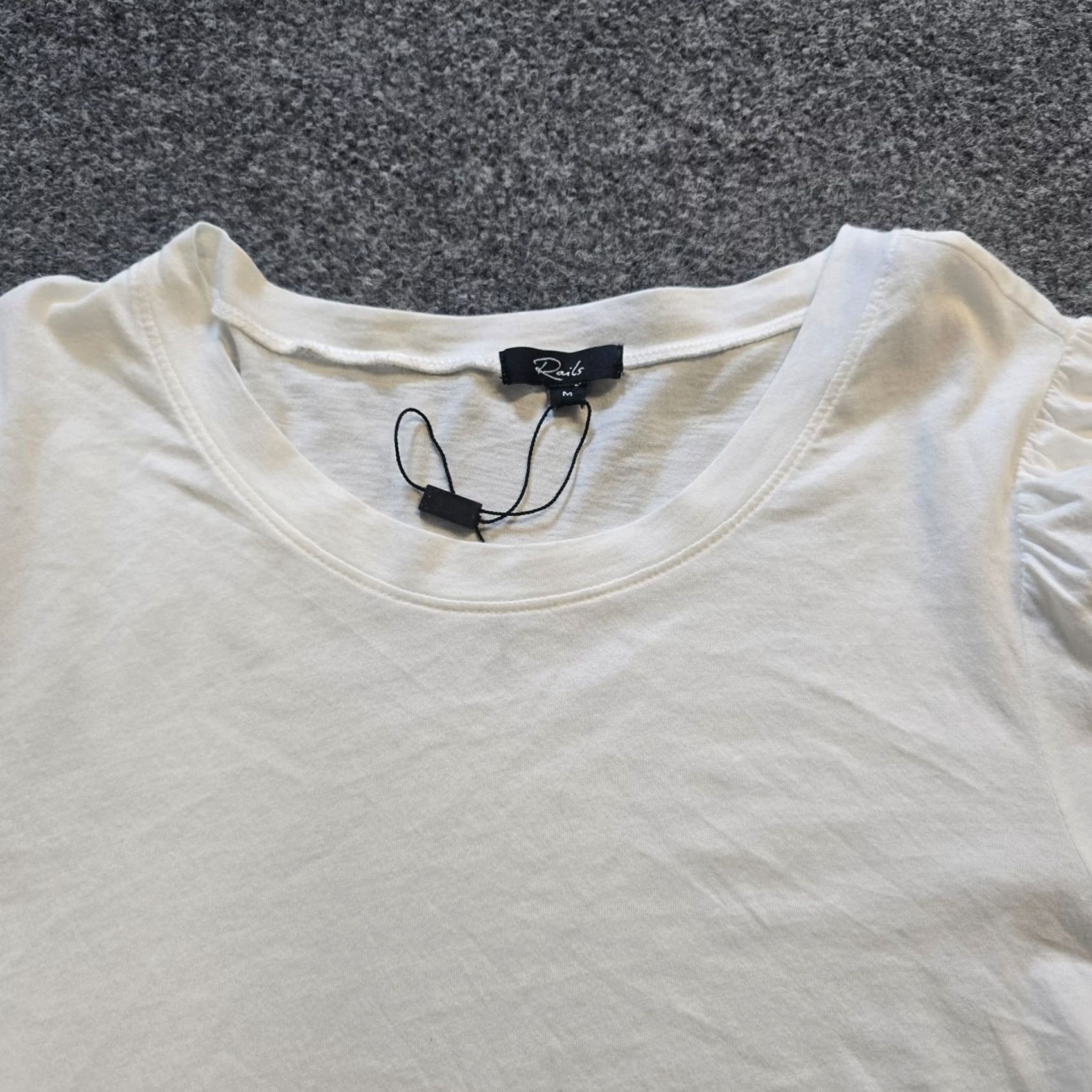 Rails Rails Top Womens Size Medium White Puff Long Sleeve Lightweight Capsule Casual Blouse Size M / US 6-8 / IT 42-44 - 2 Thumbnail