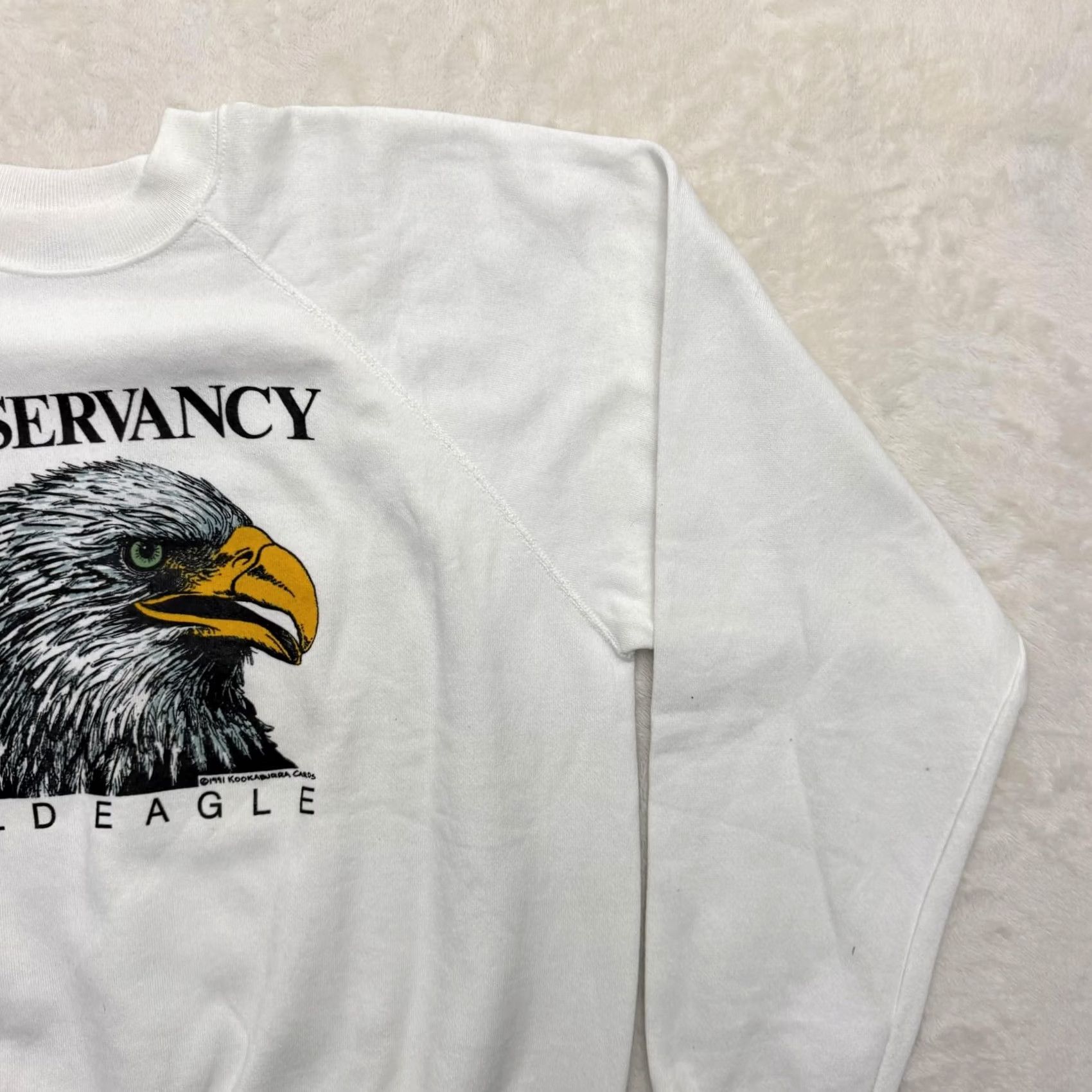Hanes VINTAGE Hanes Conservancy Bald Eagle Sweatshirt Mens XL White Graphic 1991 USA Size US XL / EU 56 / 4 - 5 Thumbnail