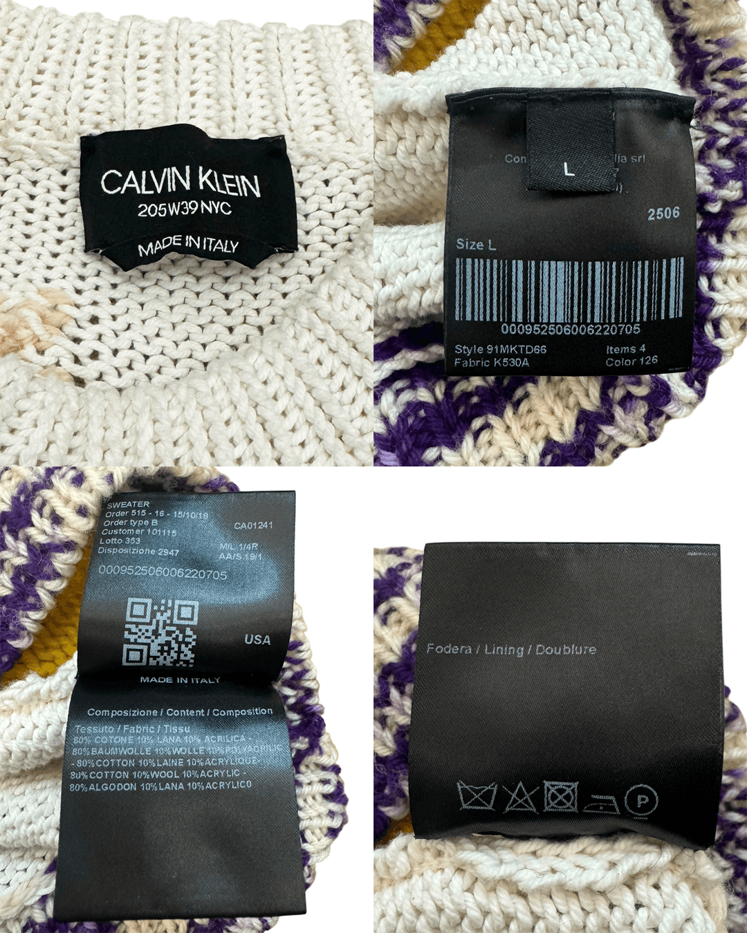 Calvin Klein 205W39NYC Calvin Klein 205W39NYC SS19 Multi Color Sweater Size US L / EU 52-54 / 3 - 10 Thumbnail