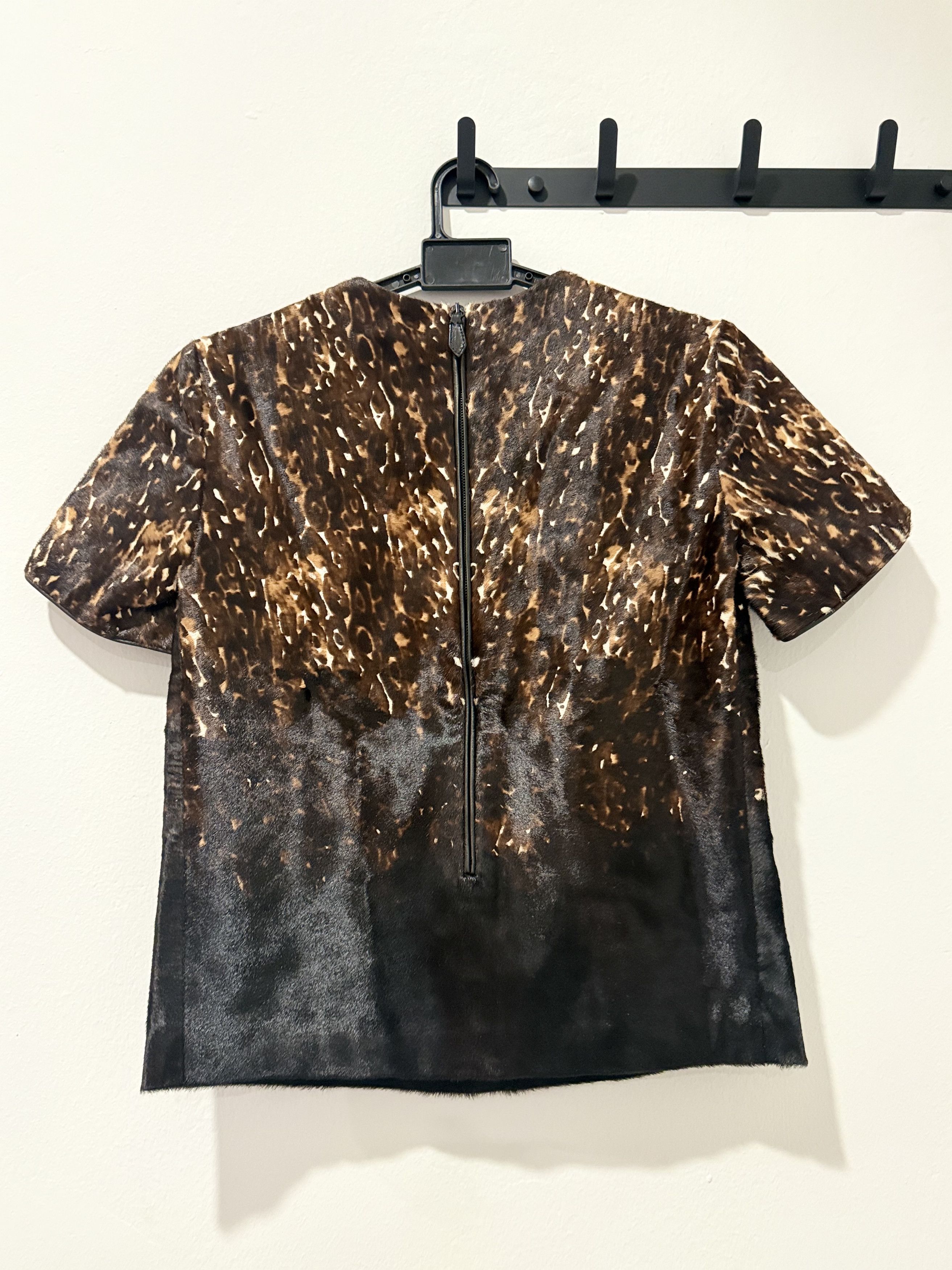 Burberry Prorsum Burberry Prorsum Brown Animal Print Leather Top Size XXS / US 00 / IT 34 - 4 Thumbnail