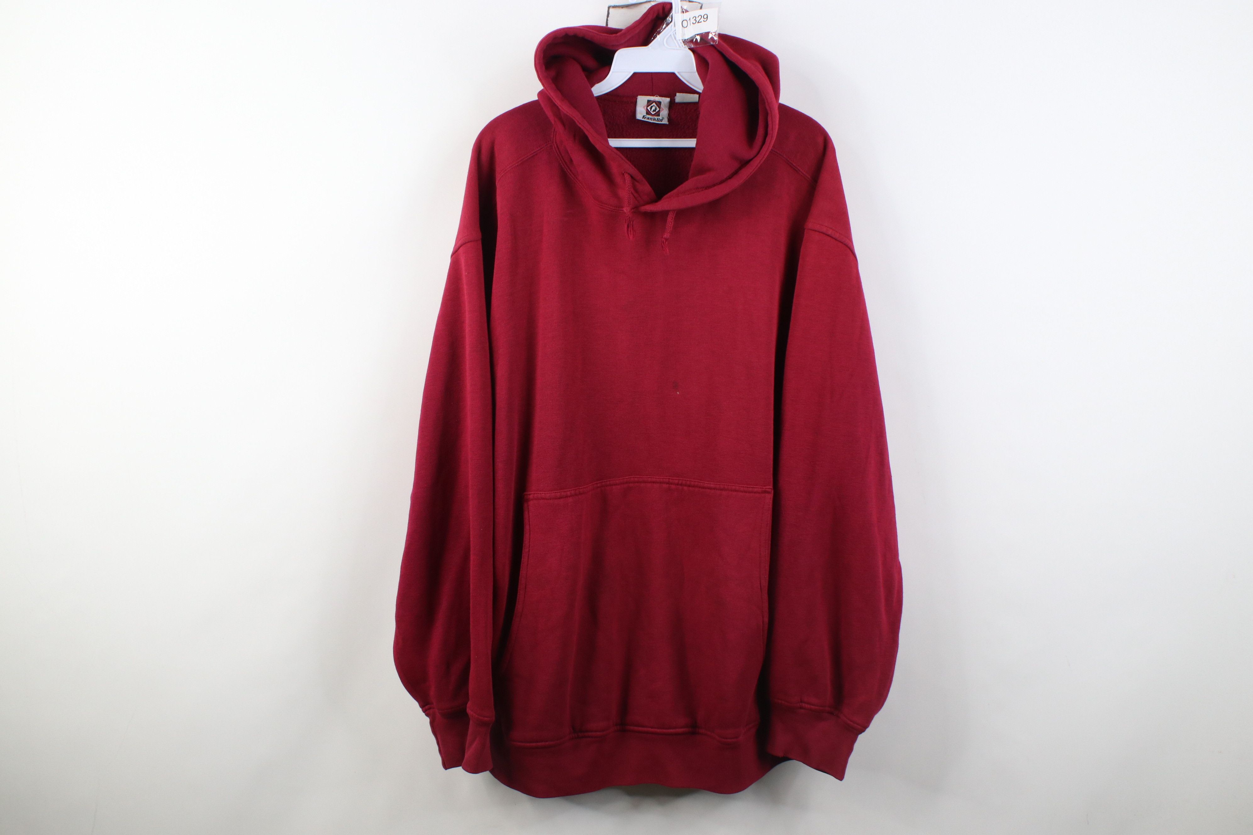Vintage Vintage 90s Streetwear Blank Knit Hoodie Sweatshirt Red Size US XXL / EU 58 / 5 - 1 Thumbnail