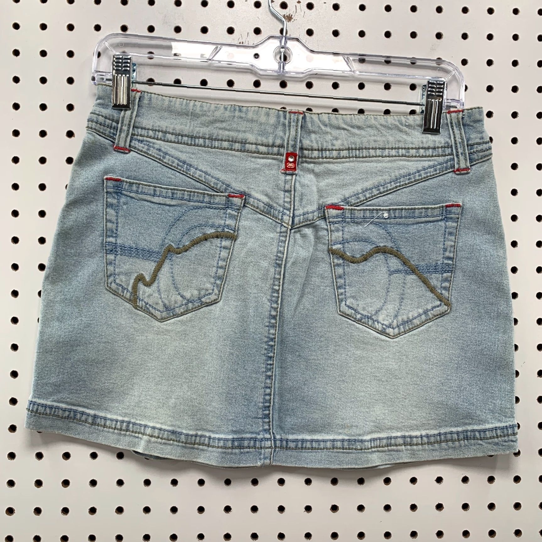 Ecko Unltd. VINTAGE Ecko Unltd. Blue Denim Mini Skirt Juniors Size 5 Light Wash Hip Hop Womens Size 27" / US 4 / IT 40 - 7 Thumbnail