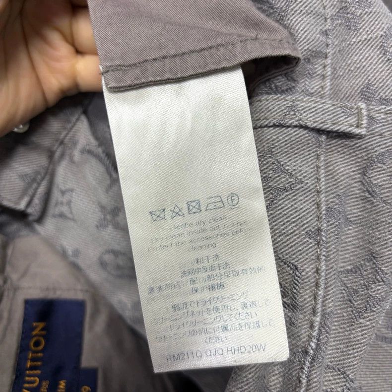 Louis Vuitton Louis Vuitton Gray Solid Full Print Straight Leg Casual Je Size US 29 - 4 Thumbnail