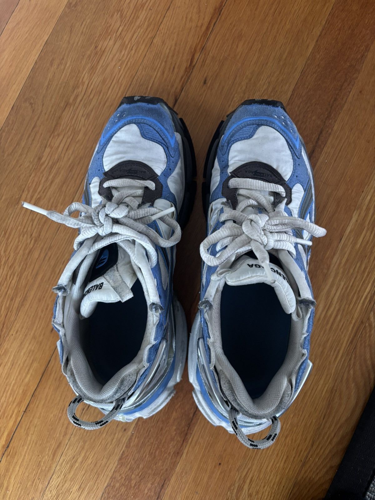 Balenciaga White and Blue Runners Size US 9.5 / EU 42-43 - 4 Thumbnail