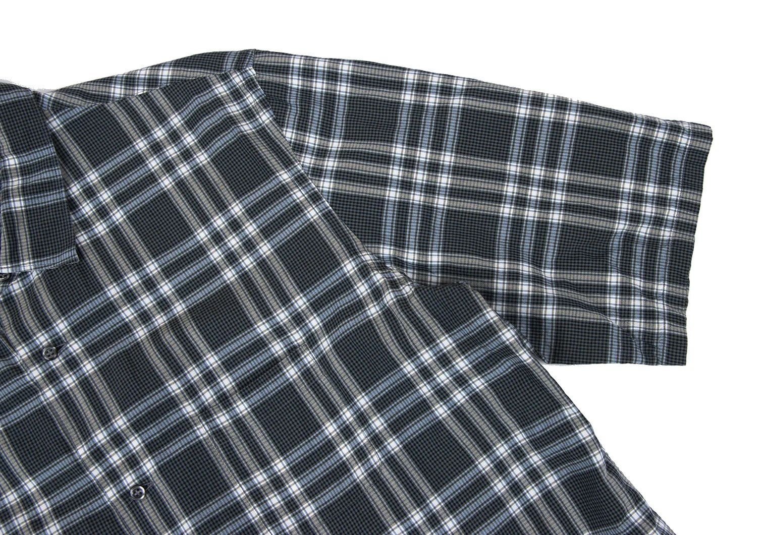Armani Collezioni Cotton Check Short Sleeve Shirt in Gray, Size L Size US XXS / EU 40 - 6 Thumbnail