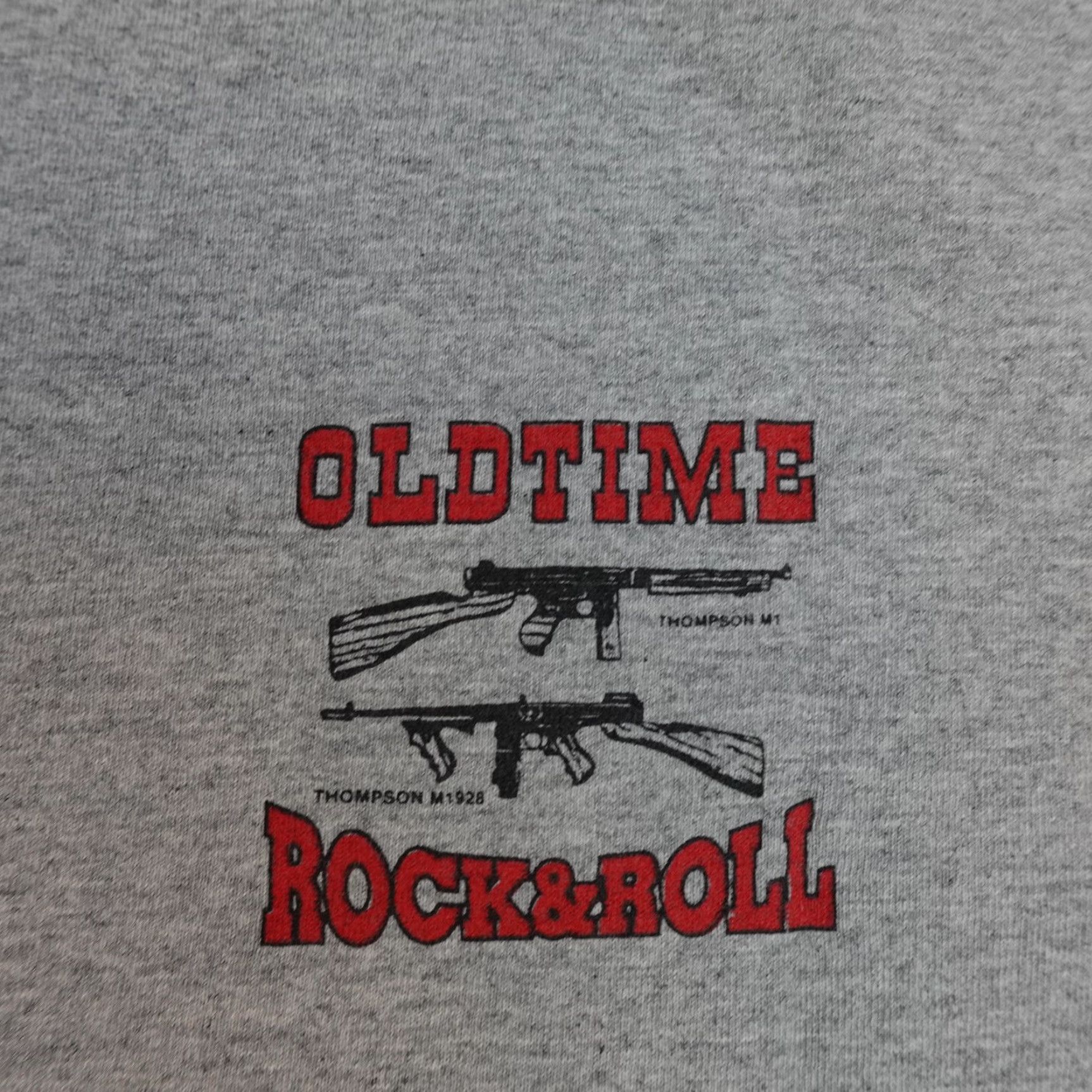 Gildan VINTAGE Thompson Gun Shirt Mens XL Gray Old Time Rock N Roll Graphic Tee Back Size US XL / EU 56 / 4 - 2 Thumbnail