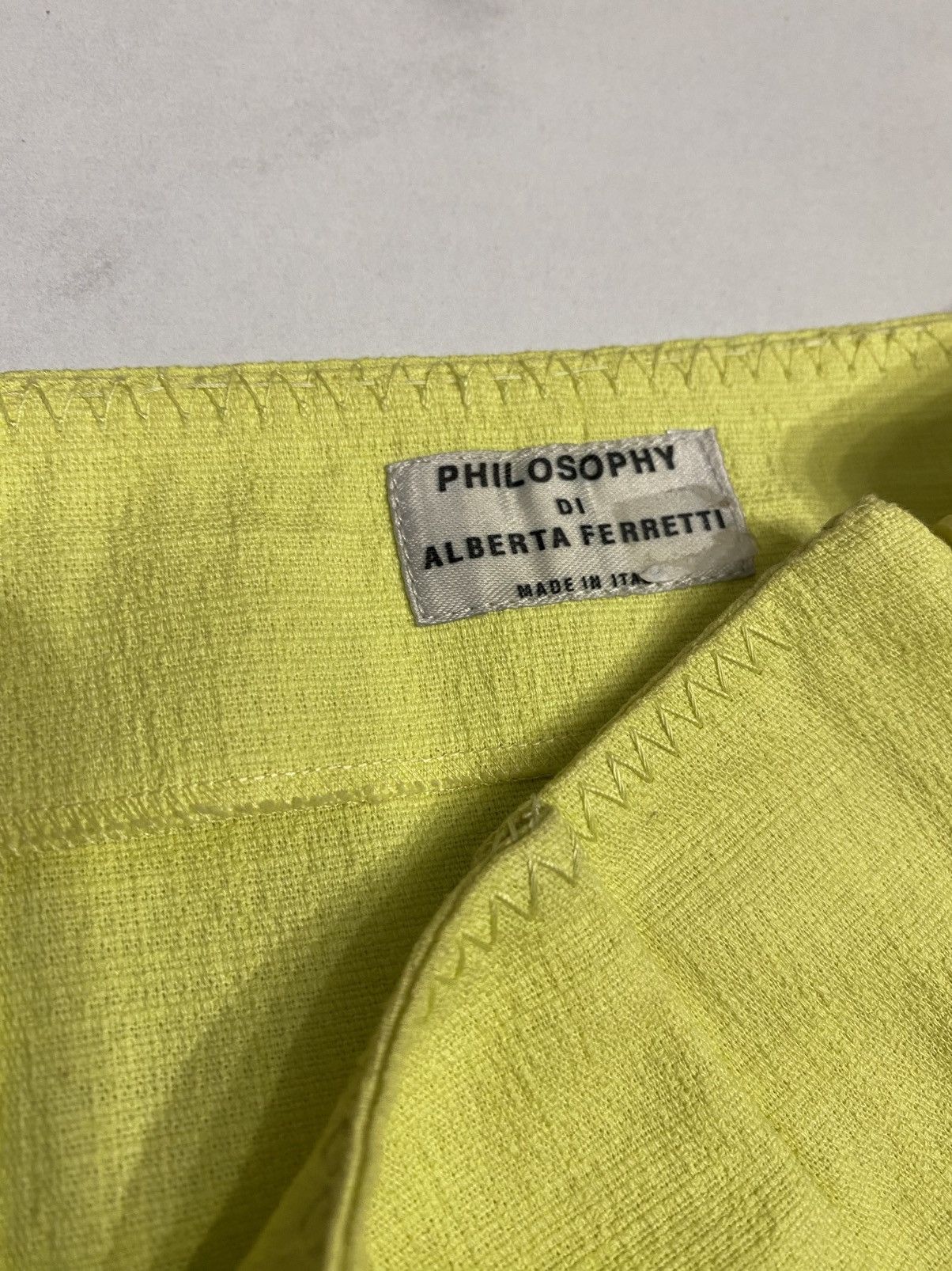 Affliction × Alberta Ferretti × Designer Alberta Ferretti yellow cotton mini skirts made in italy Size 28" / US 6 / IT 42 - 4 Thumbnail