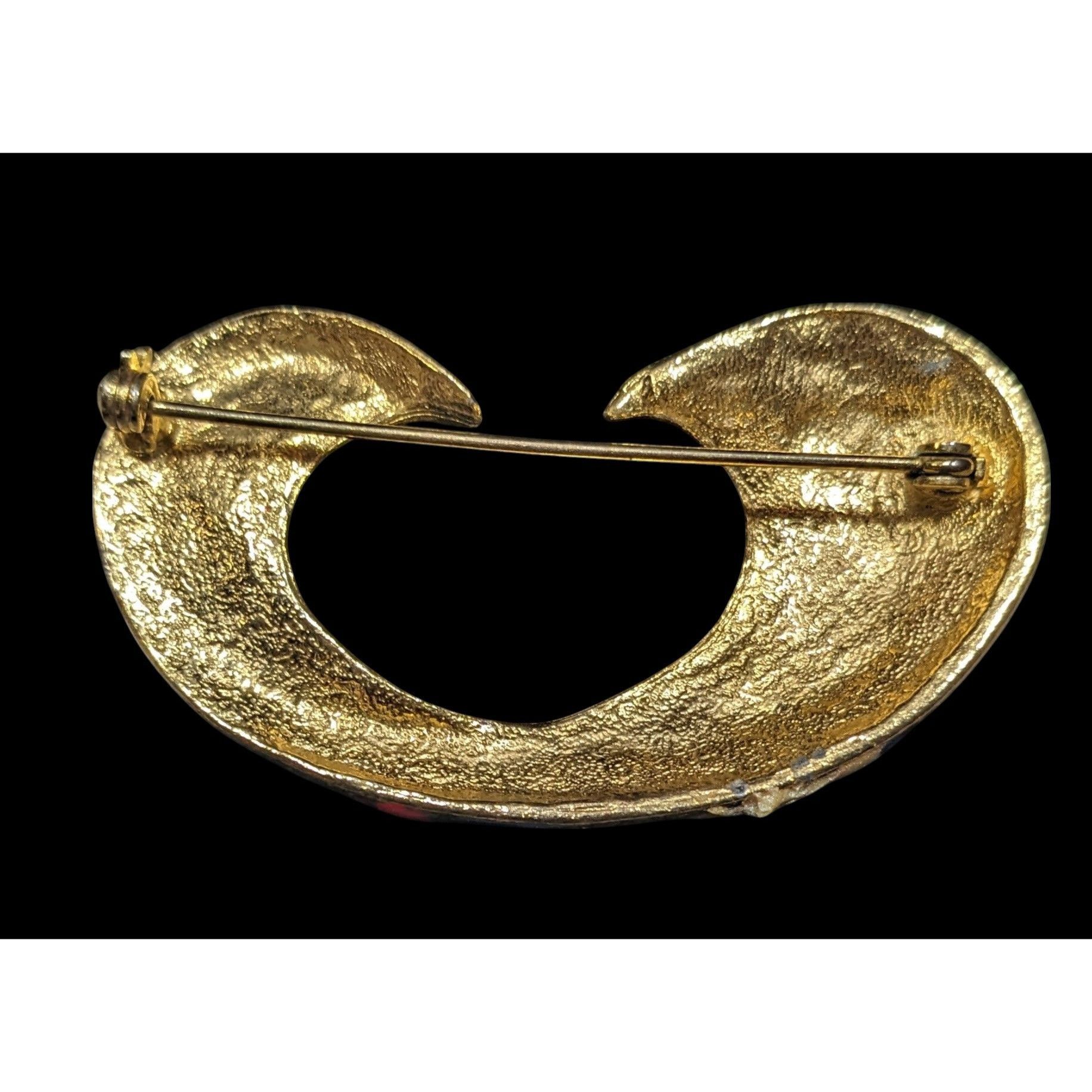 Other Vintage Red Blue And Gold Tone Enamel Swirl Brooch Size ONE SIZE - 2 Thumbnail