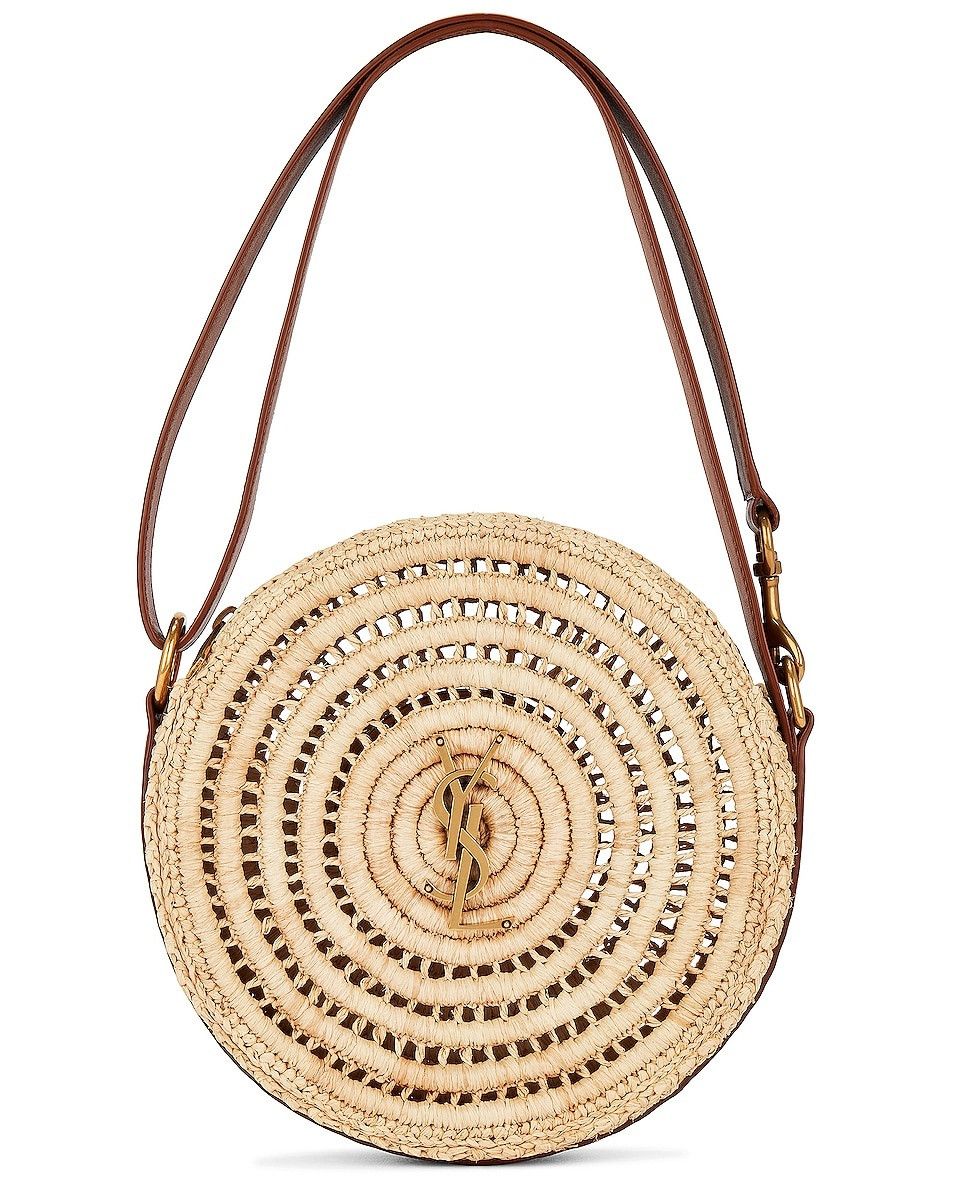 Saint Laurent Paris o1b1hav110525 744292 Size: OS / Round Bag in Raffia Leather Size ONE SIZE - 1 Thumbnail
