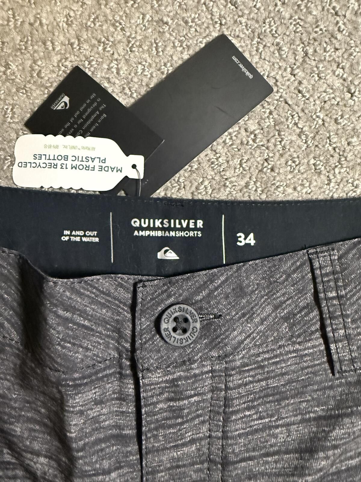 Quicksilver Quiksilver Amphibian Shorts Mens 34 Gray Hybrid Stretch NWT Size US 34 / EU 50 - 2 Thumbnail
