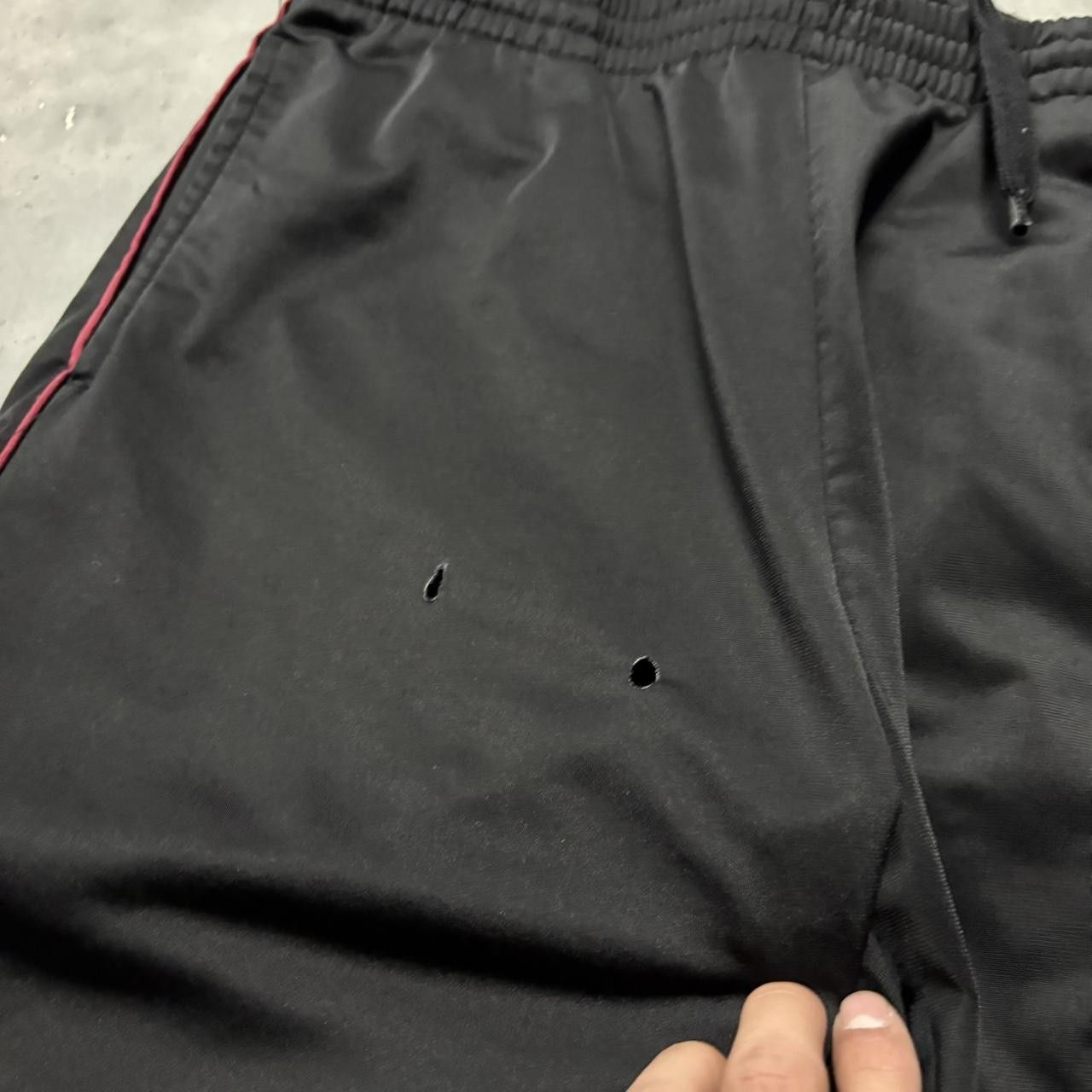 Japanese Brand × Vintage Crazy Vintage Y2K/2000s Baggy Black FSU Striped Track Pants! Size US 32 / EU 48 - 7 Thumbnail