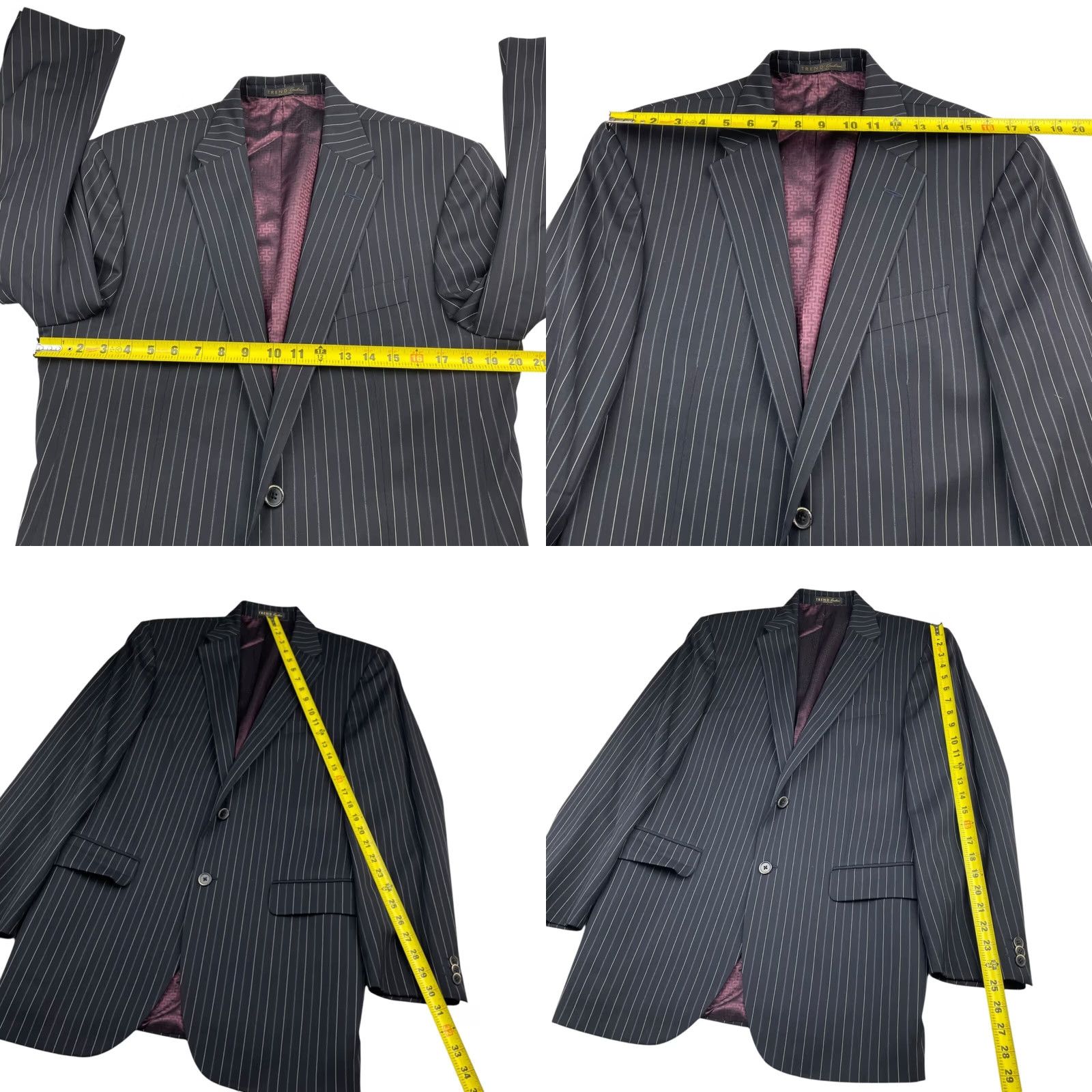 Corneliani Corneliani Trend Men's 2-Button Suit Black Pinstripe • Italy • 42L | 34x32 Size 42R - 8 Thumbnail