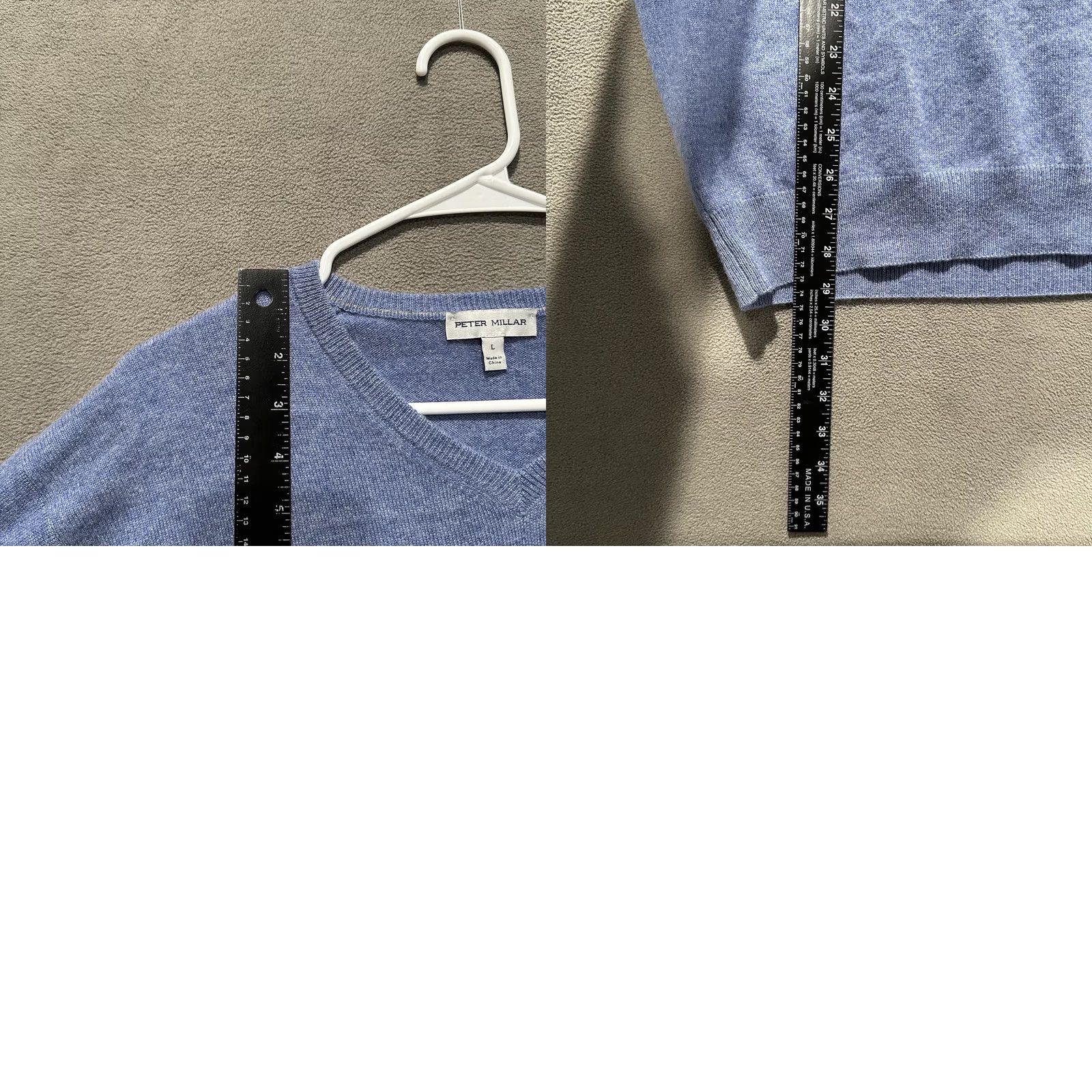 Peter Millar Peter Millar Crown Heritage Cashmere V-Neck Sweater Mens Large Blue Pullover Size US L / EU 52-54 / 3 - 8 Thumbnail