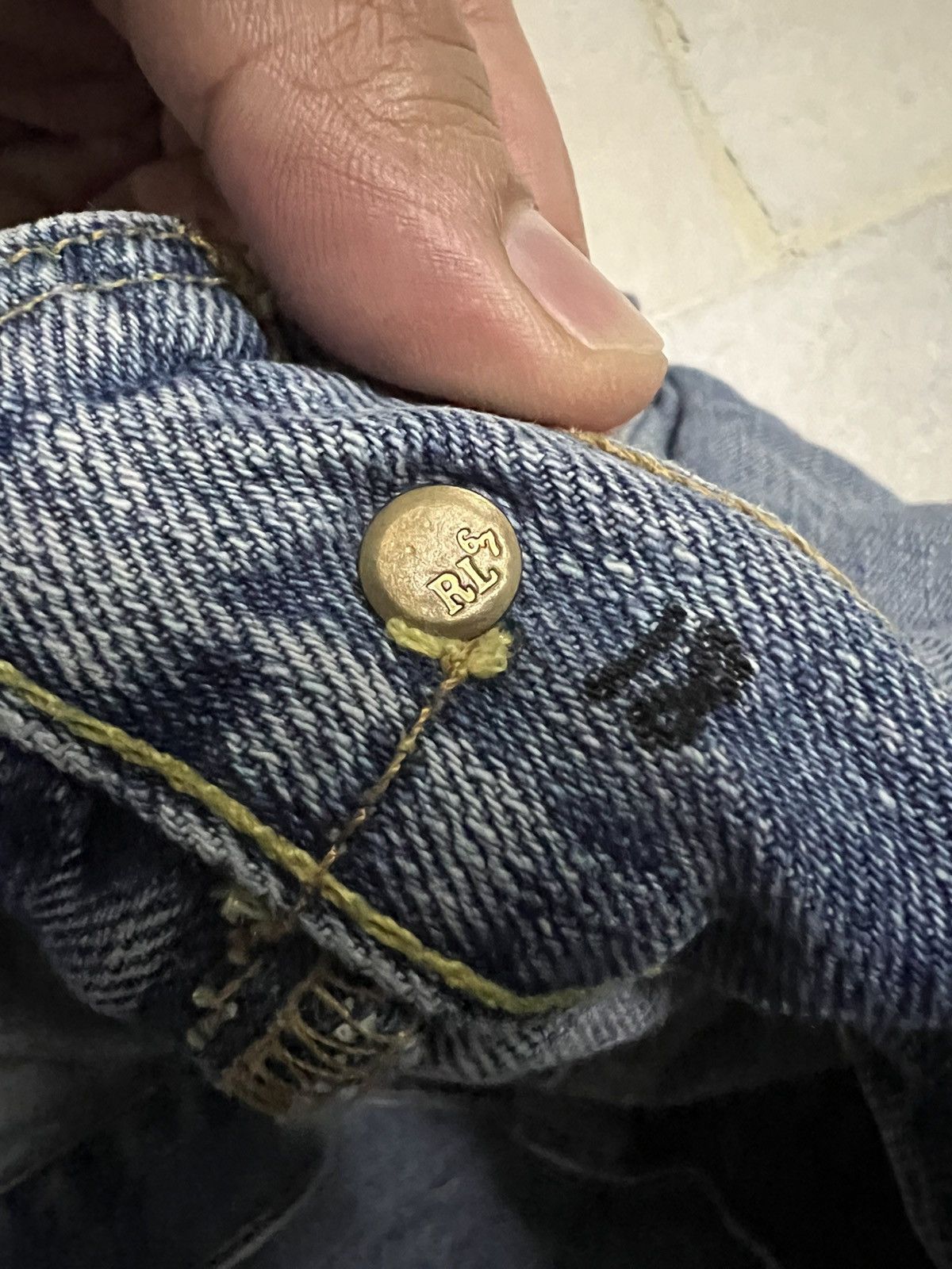 If Six Was Nine × Ralph Lauren 🌈90s Ralph Lauren Flare Mud Wash Zipper Jean Size US 35 - 13 Thumbnail