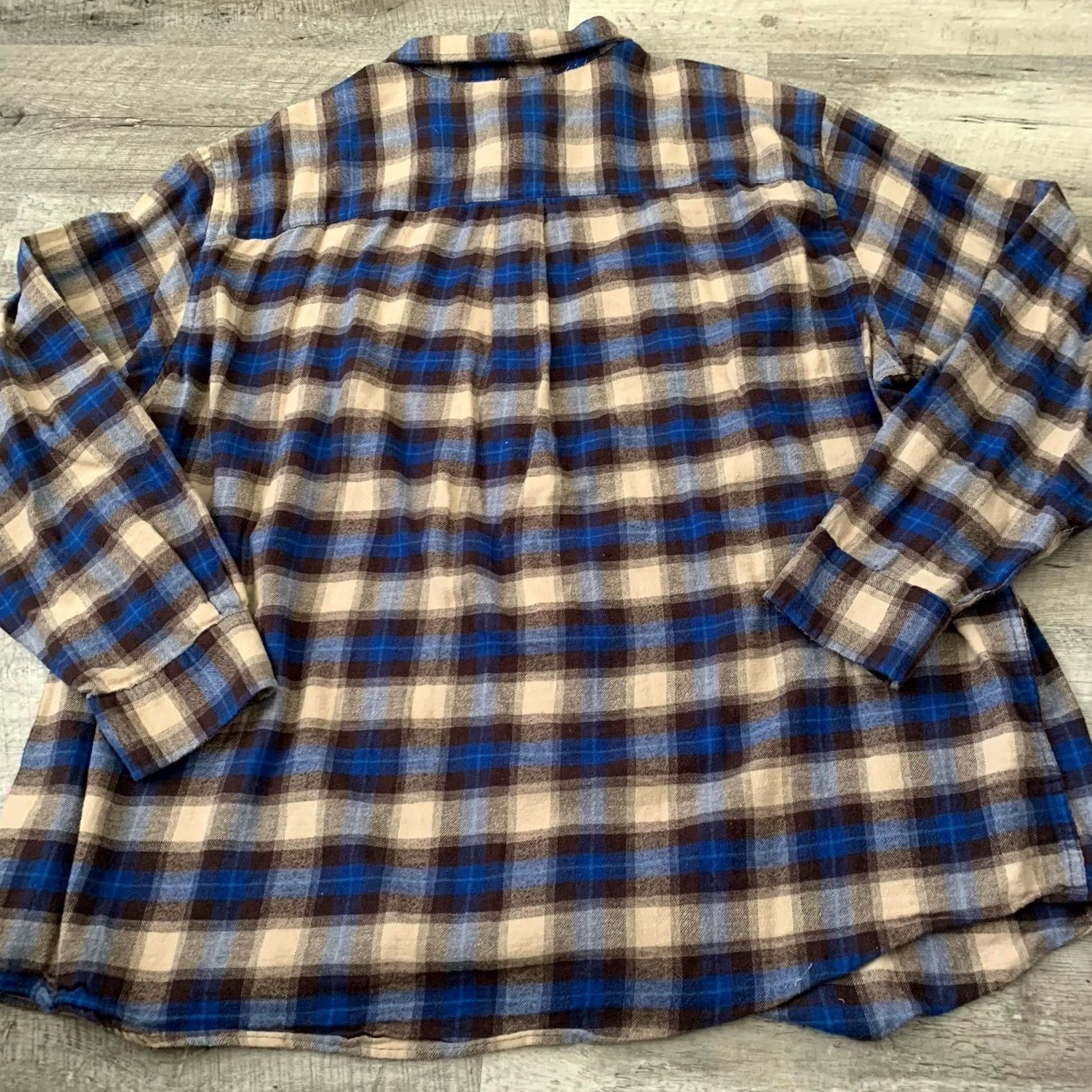 Vintage HB Harbor Bay Flannel Shirt Mens 2XLT Big & Tall Blue Brown Pearl Snap Pockets Plaid Button-Up Size US XXL / EU 58 / 5 - 5 Thumbnail