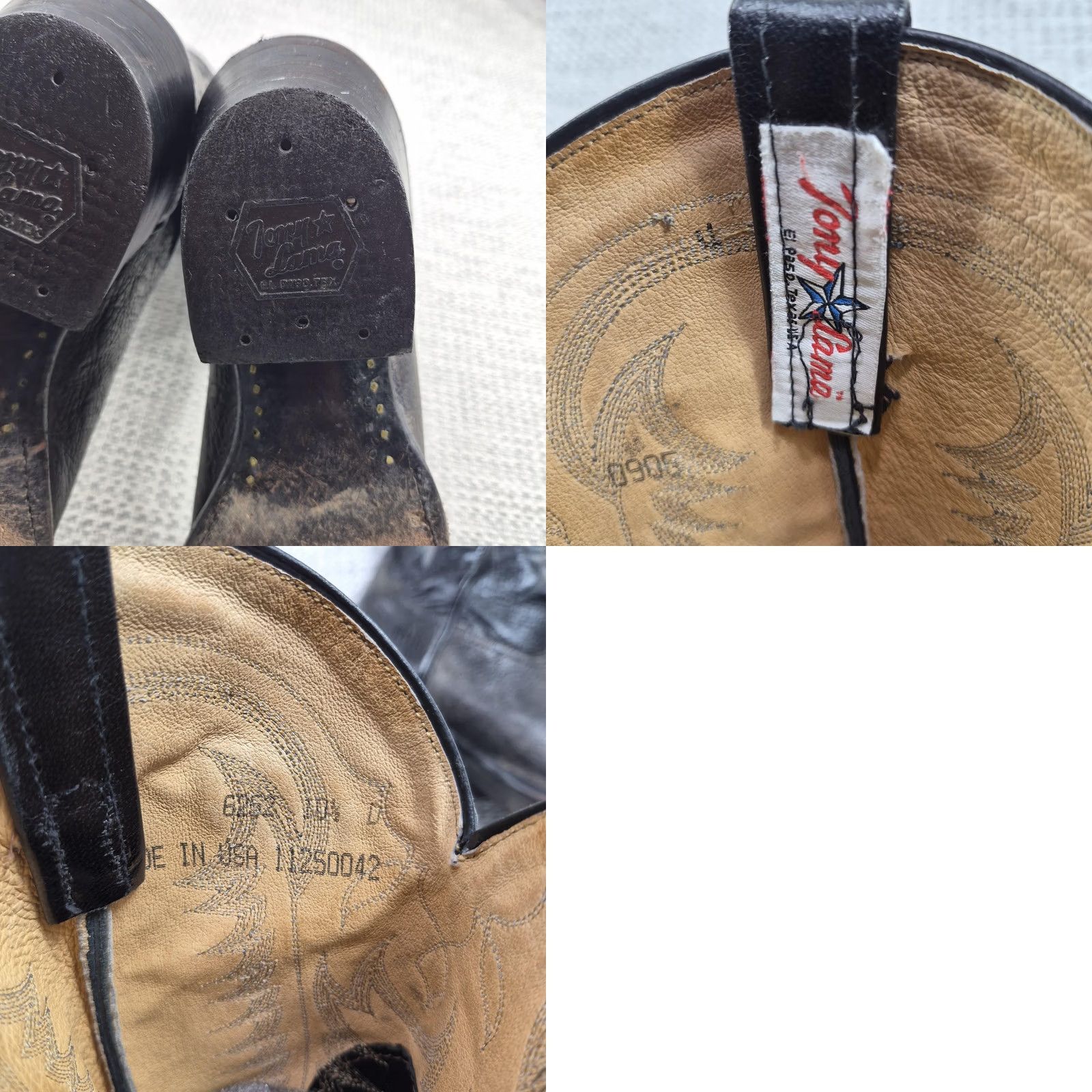 Tony Lama Tony Lama 6252 Boots Mens 10.5 D Black Leather Western Pointed Toe Made USA Size US 11 / EU 44 - 9 Thumbnail