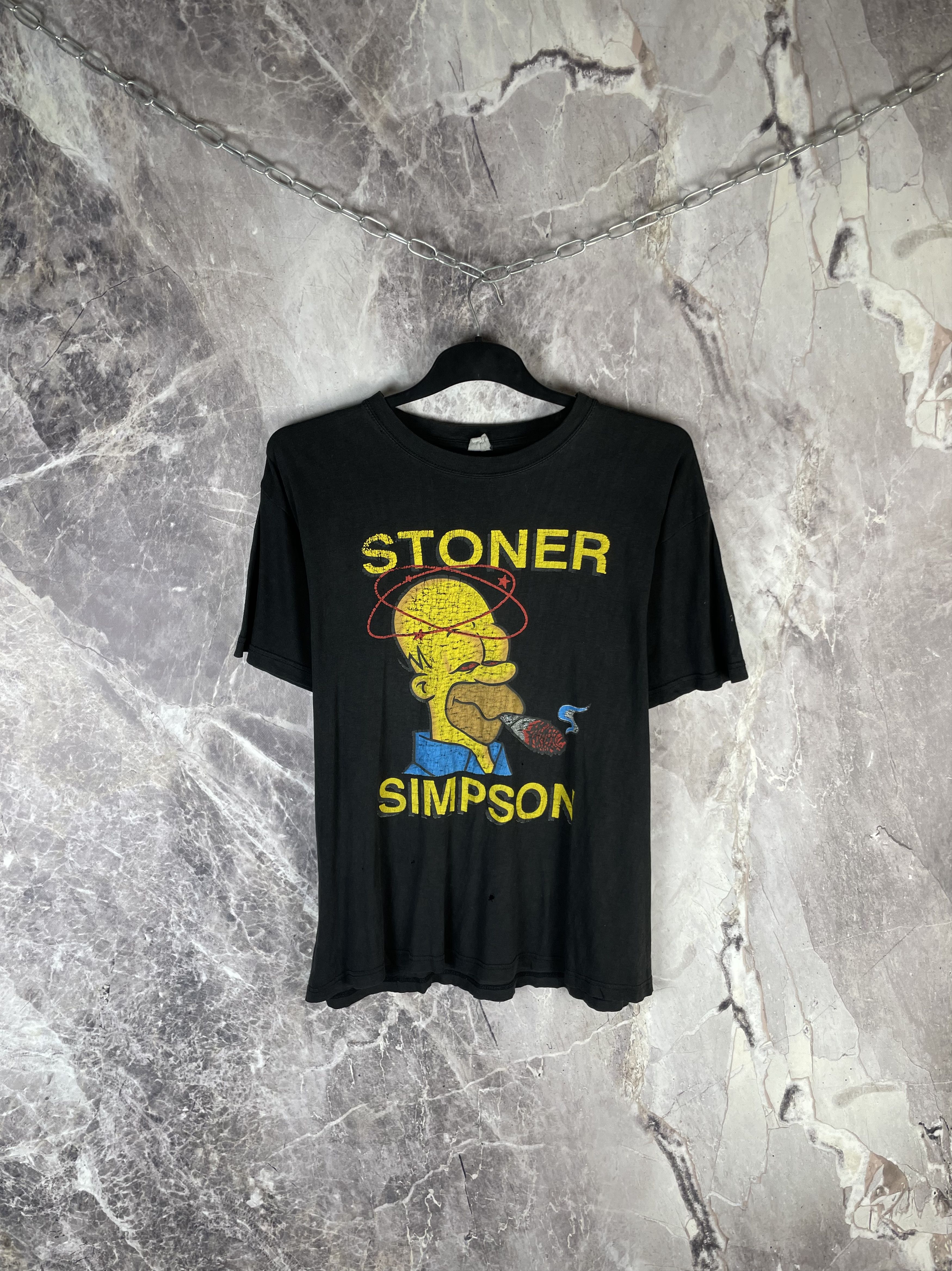 Vintage Vintage 90s Stoner Homer Simpsons The Simpsons Blunt Tee Size US M / EU 48-50 / 2 - 1 Thumbnail