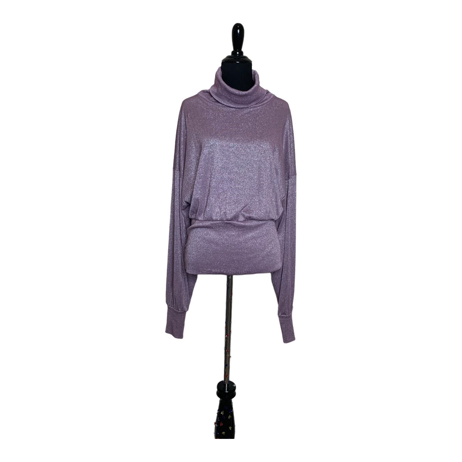 Free People Free People Glam Metallic Purple Knit Sweater Top Size M Size M / US 6-8 / IT 42-44 - 8 Thumbnail