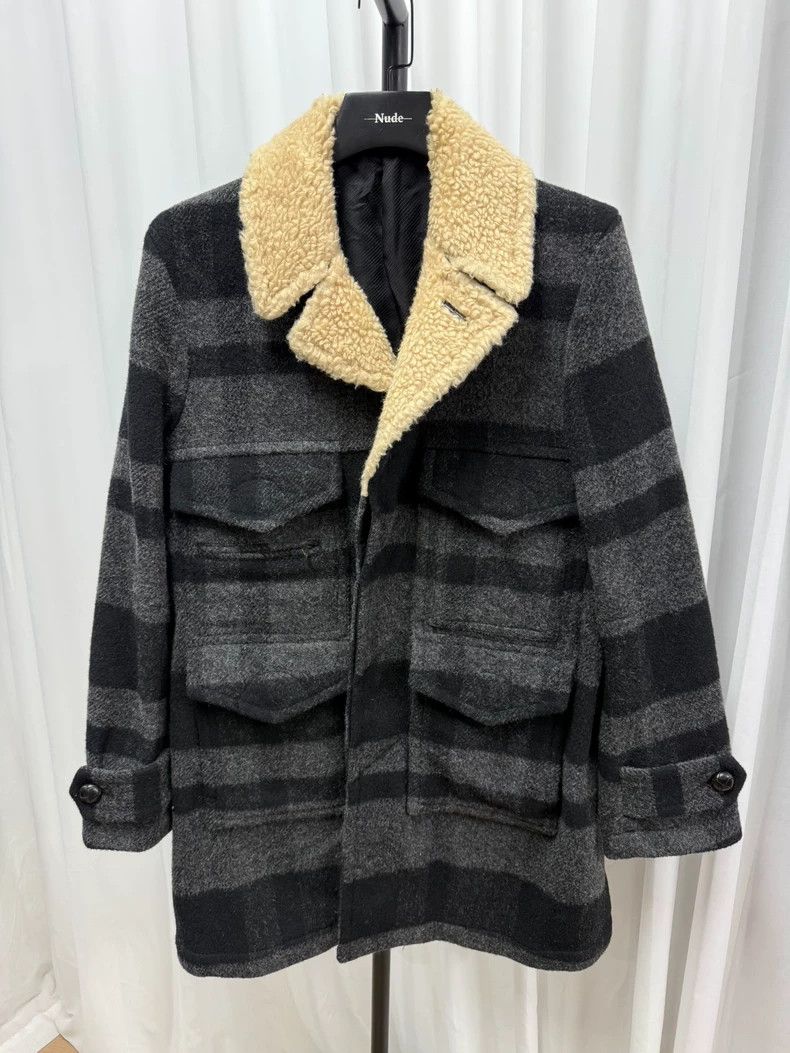 Number (N)ine Number (N)ine 08 AW Fur Collar Plaid Jacket 2502-Nextarrow Size US L / EU 52-54 / 3 - 1 Thumbnail